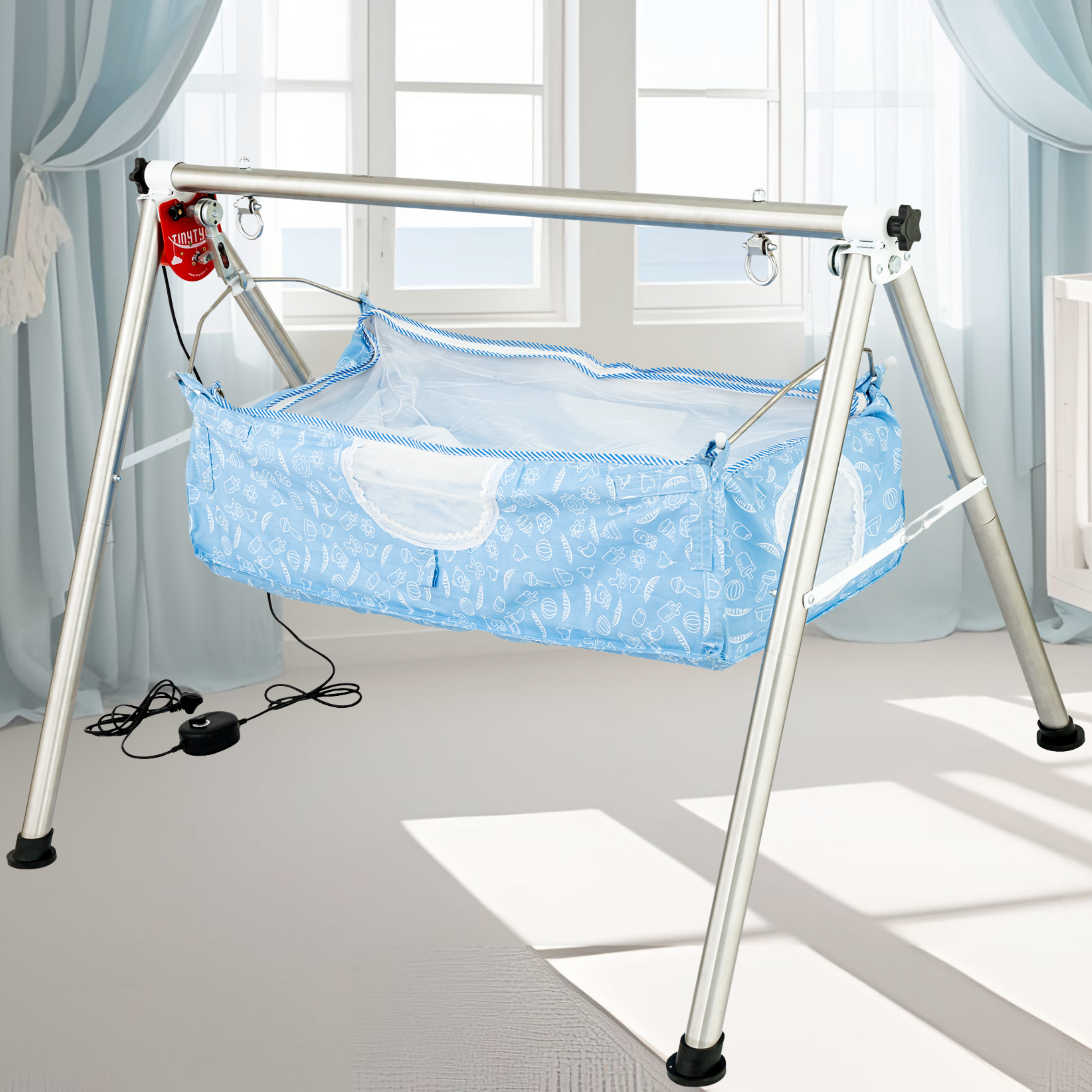 TinyTyke- Automatic Baby Cradle Round Pipe - Semi Foldable