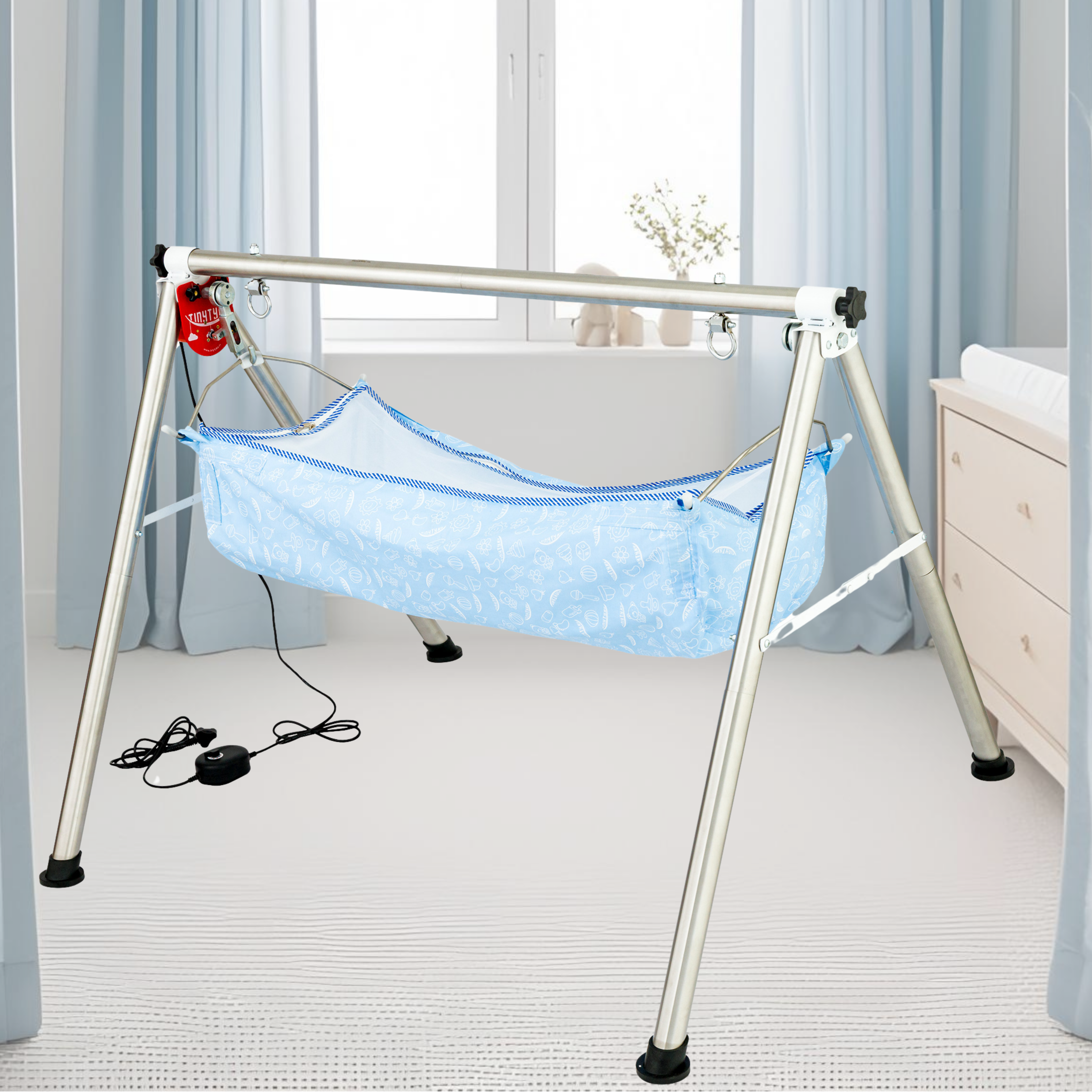 TinyTyke- Automatic Baby Cradle Round Pipe - Semi Foldable