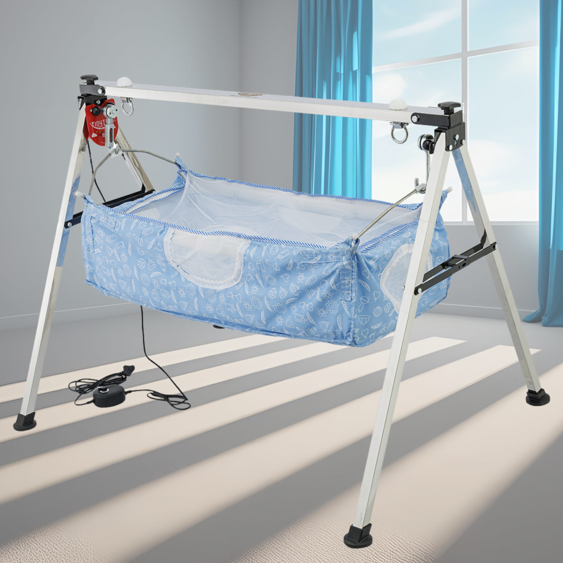 TinyTyke- Automatic Baby Cradle Square Pipe - Semi Foldable