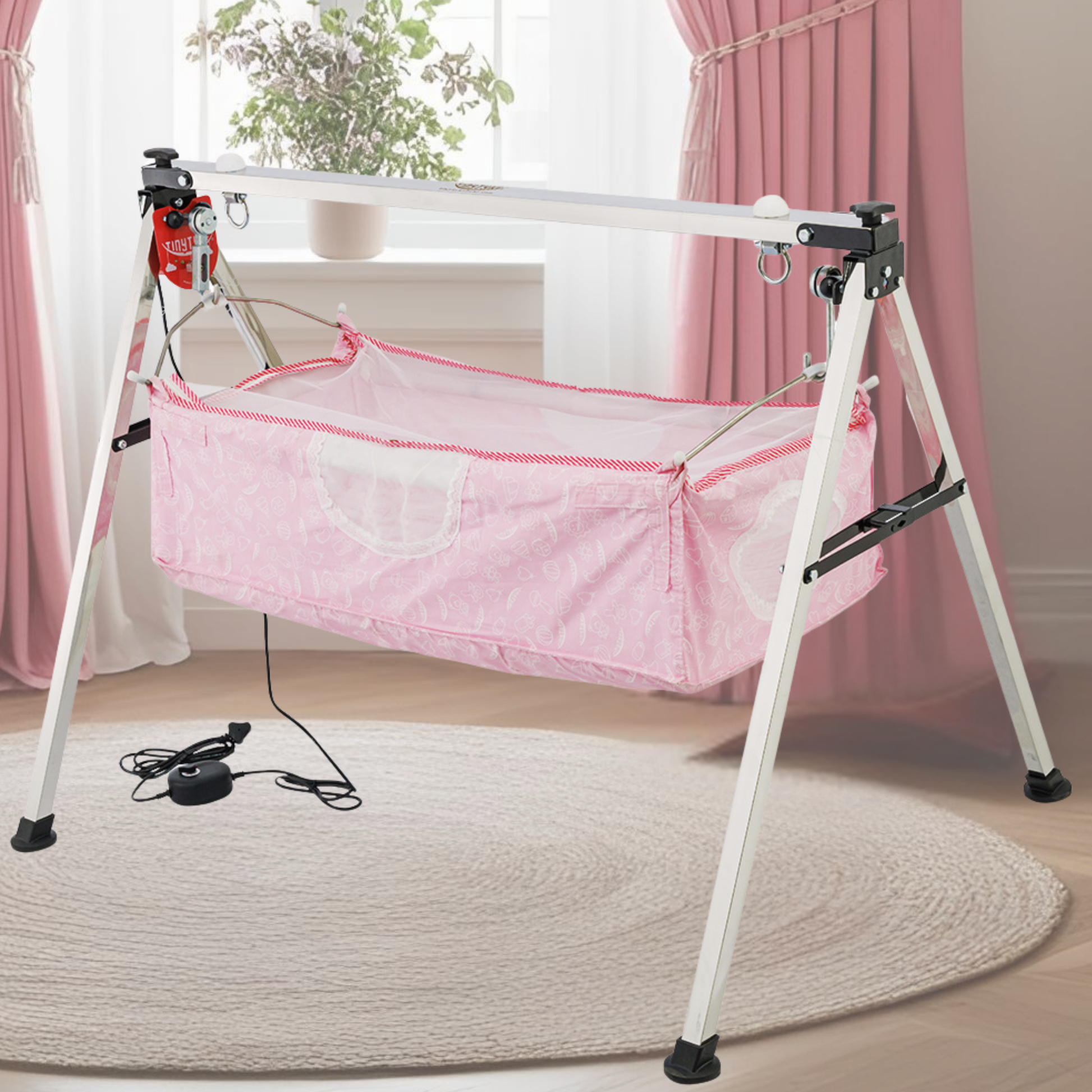 TinyTyke- Automatic Baby Cradle Square Pipe - Semi Foldable