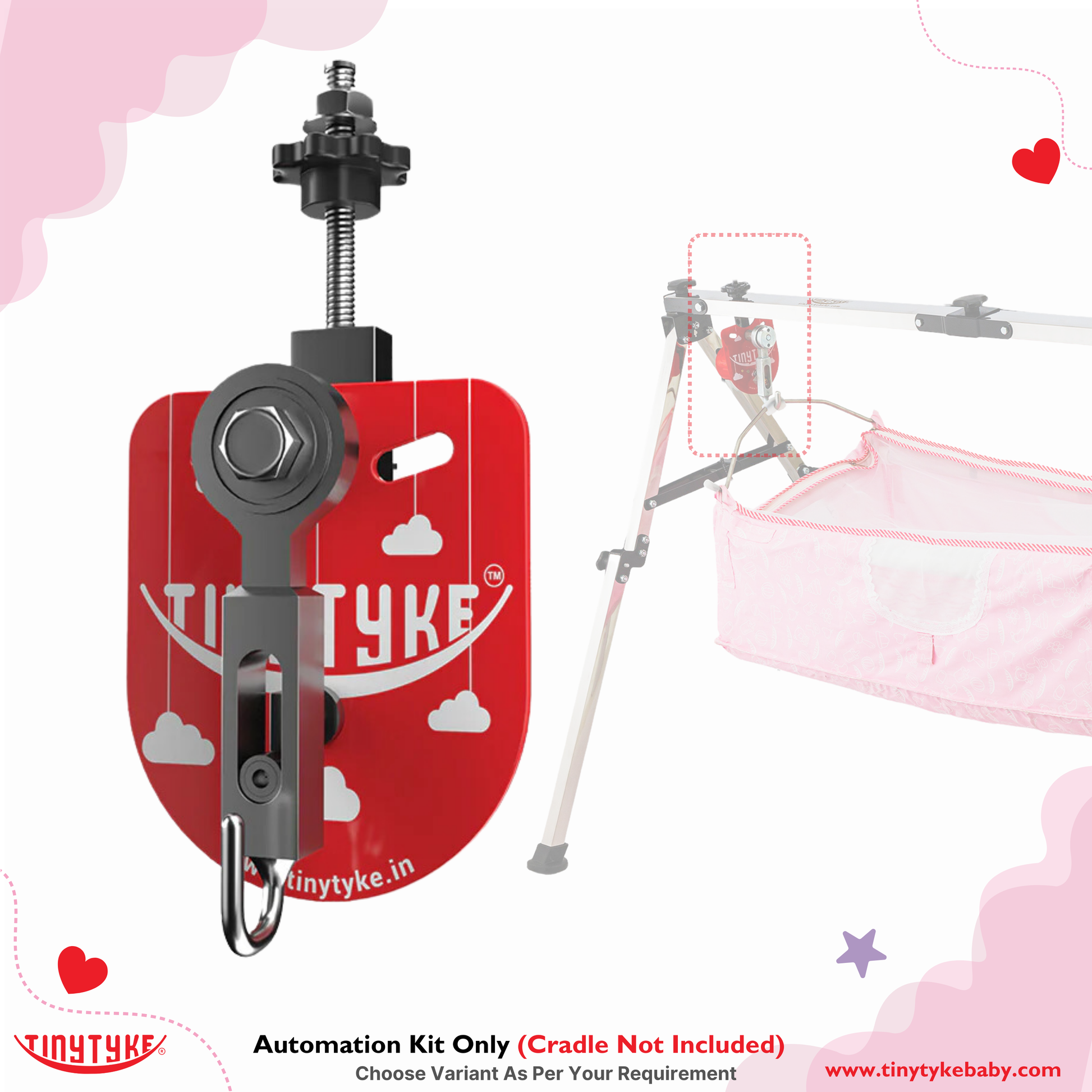 TinyTyke- Baby Cradle Automation Kit (For Manual Baby Cradle/ Cradle Not Included)