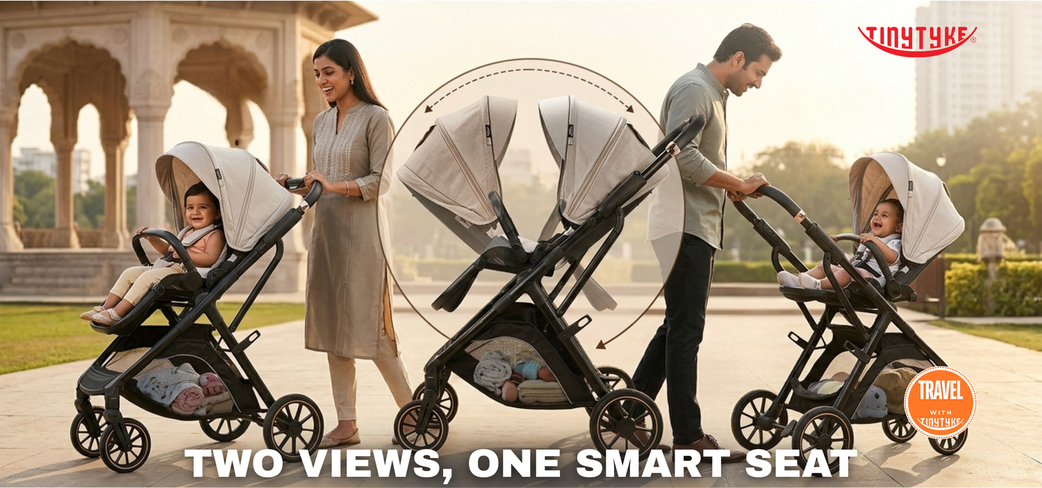 TinyTyke T7 MegaSpace stroller travel system — simplify parenting with one foldable pram and car seat combo for every journey