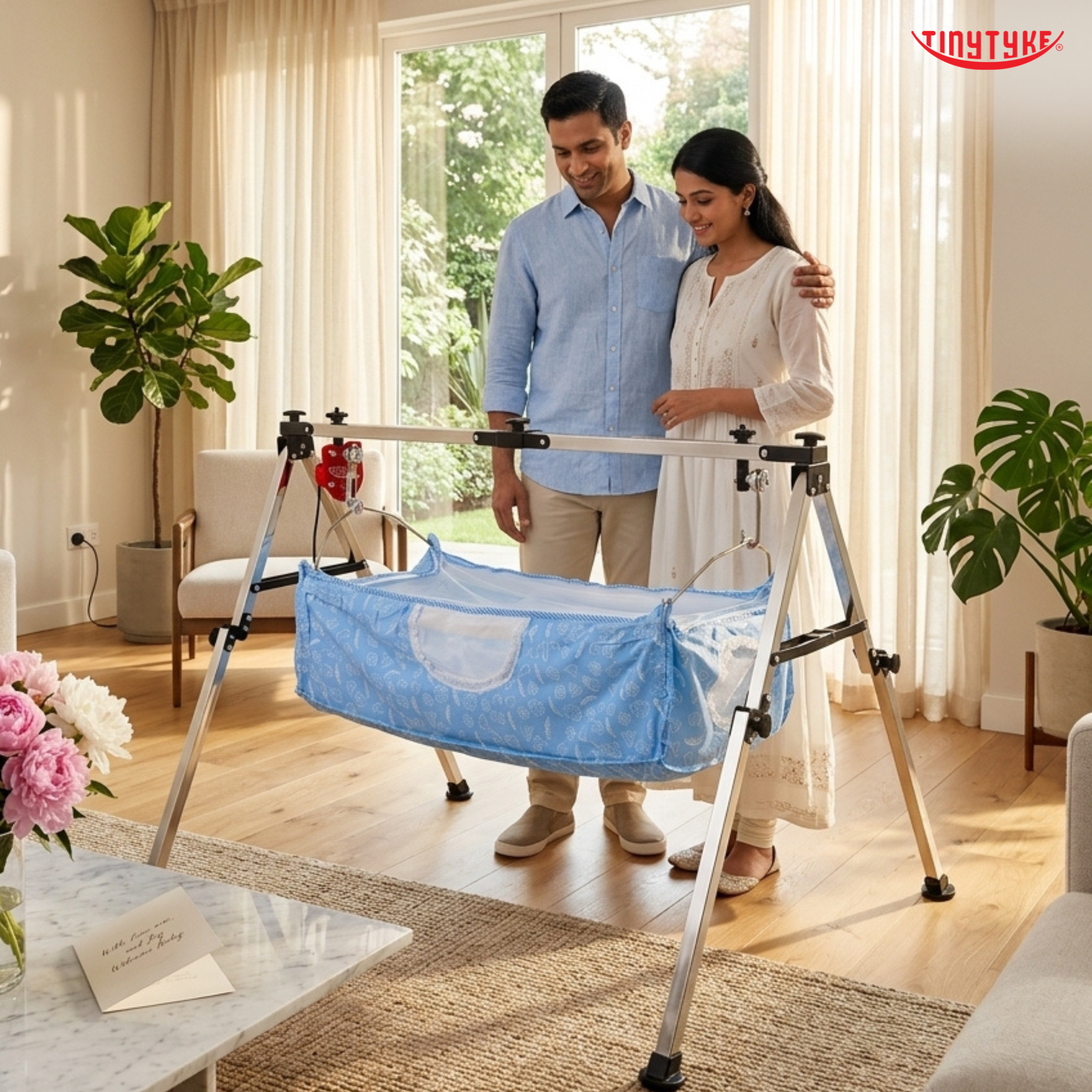 TinyTyke- Automatic Baby Cradle Square Pipe - Fully Foldable