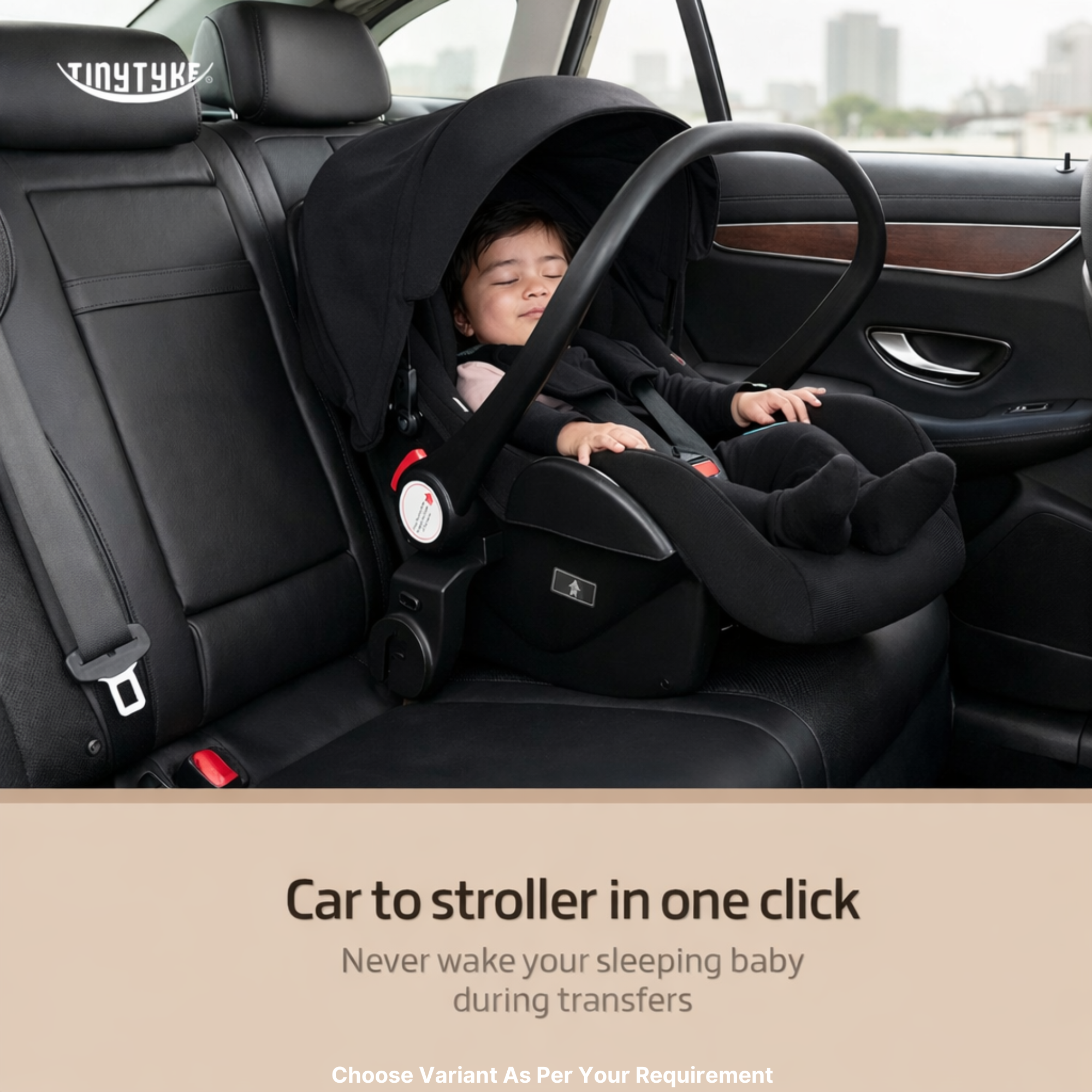 TinyTyke Urban Glide (T7) Two Essentials, One Purchase | Travel System Stroller with Car Seat (Optional) & Reversible Seating | 3-Position Recline and One-touch Fold (0-40 Months)