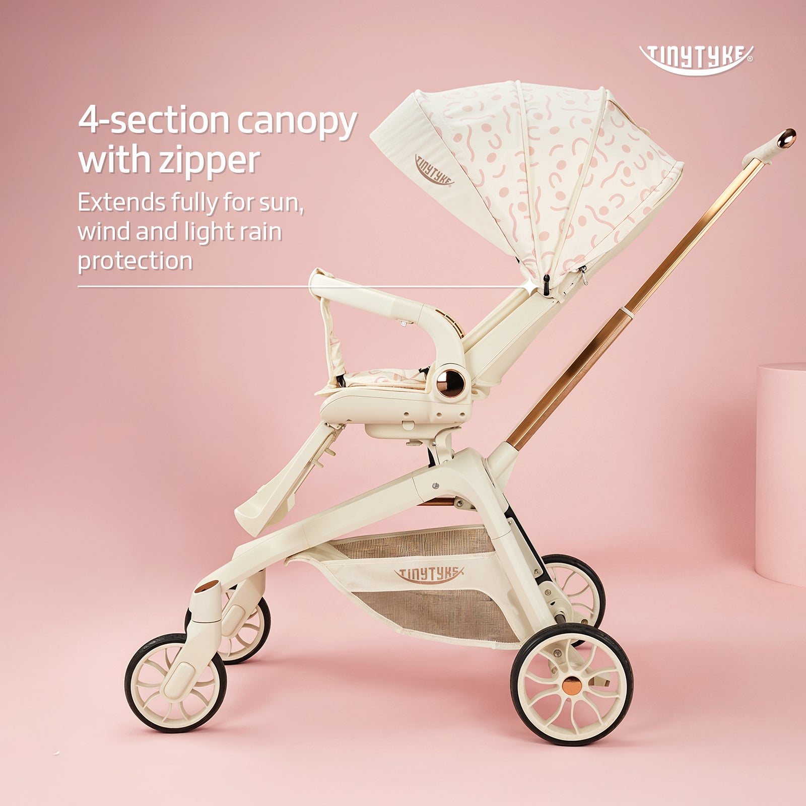 TinyTyke Urban Glide (T6) Luxury Stroller with Parent-Facing and Forward-Facing Reversible Seat | Newborn Ready with 3-Position Recline and One-touch Fold (0-40 Months)