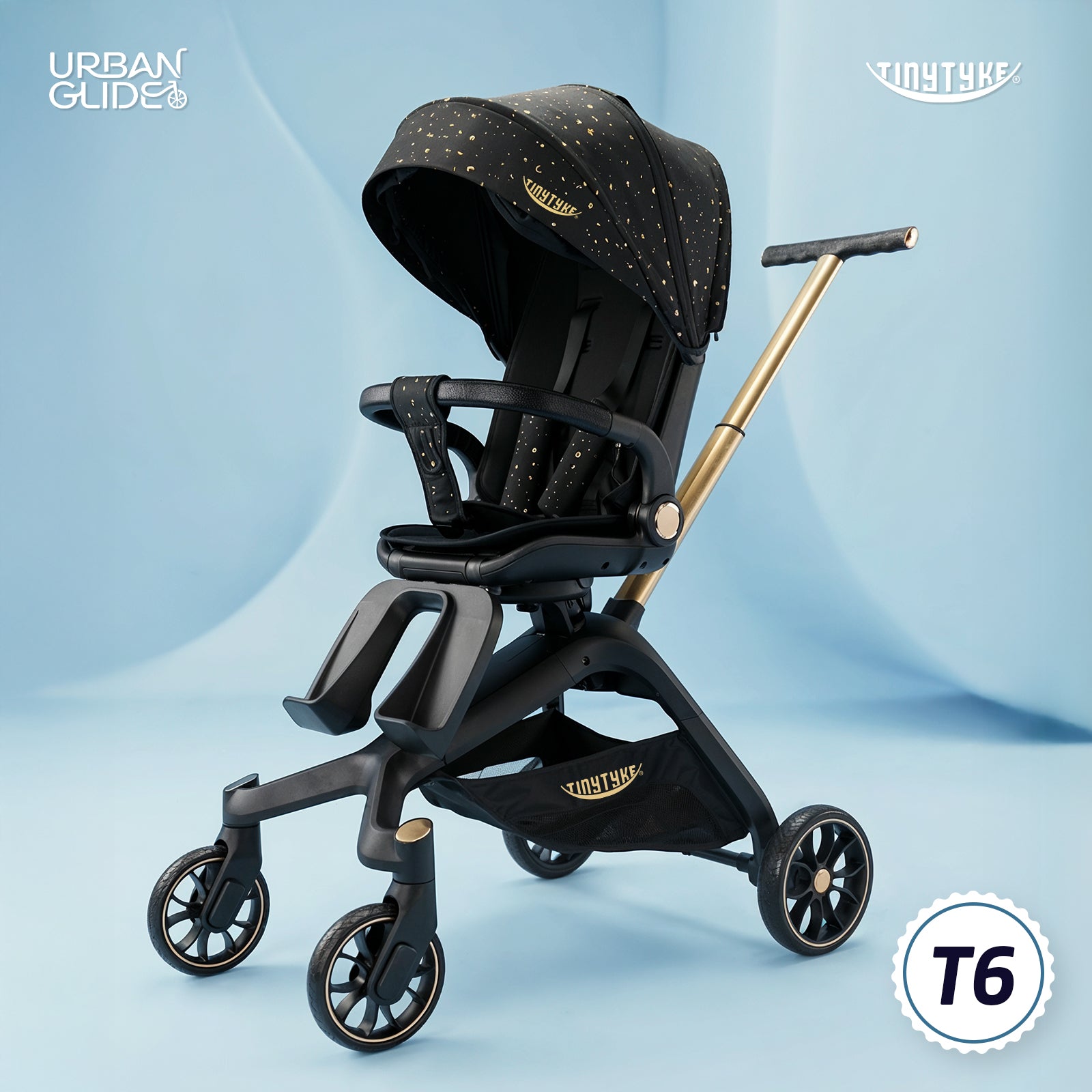 TinyTyke Urban Glide (T6) Luxury Stroller with Parent-Facing and Forward-Facing Reversible Seat | Newborn Ready with 3-Position Recline and One-touch Fold (0-40 Months)