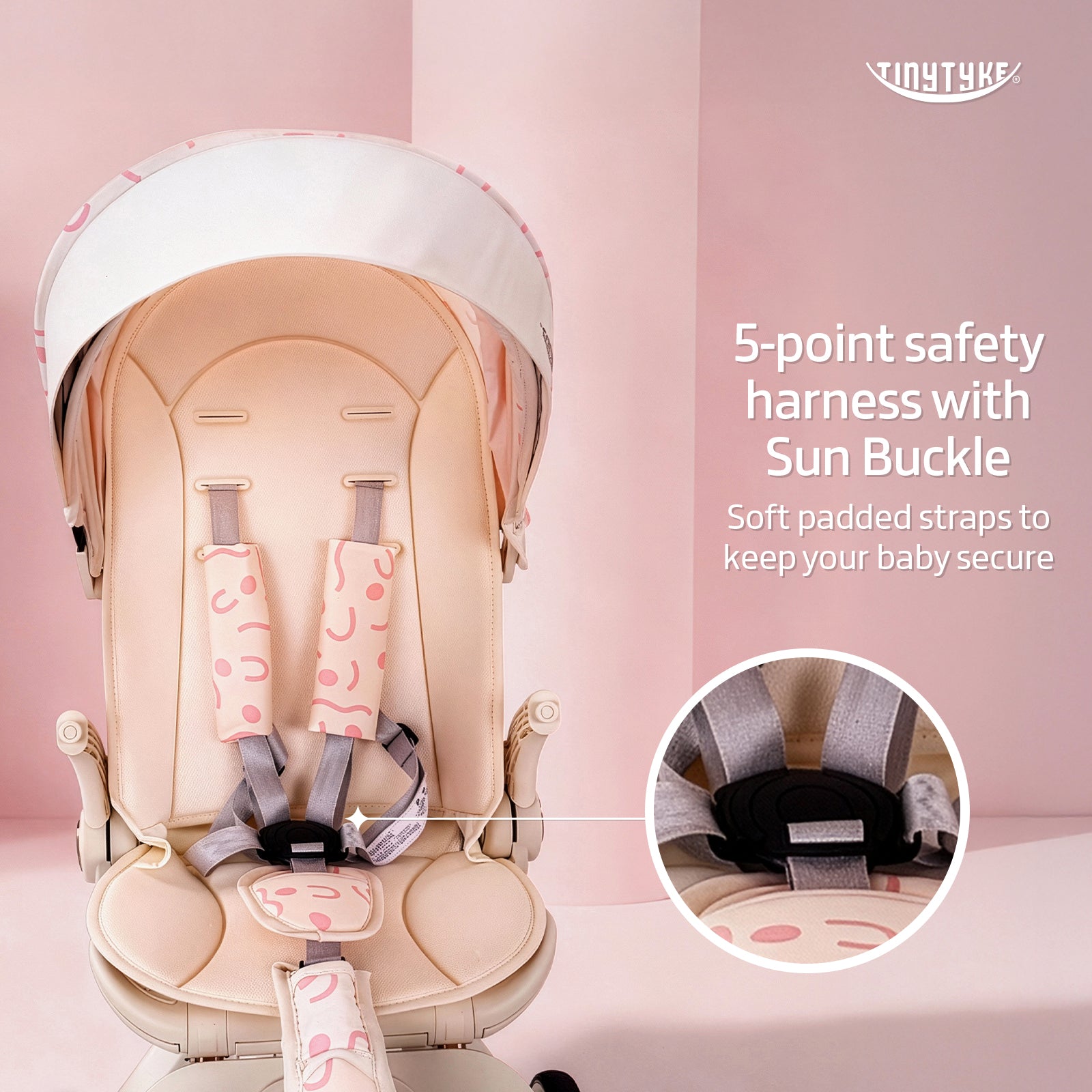 TinyTyke Urban Glide (T6) Luxury Stroller with Parent-Facing and Forward-Facing Reversible Seat | Newborn Ready with 3-Position Recline and One-touch Fold (0-40 Months)