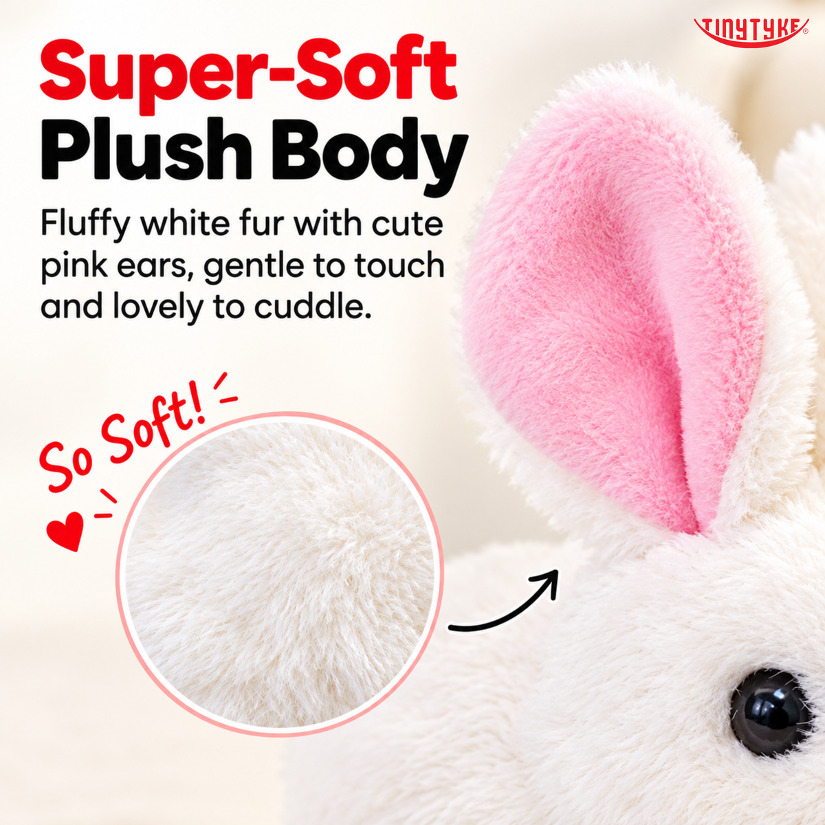 TinyTyke- Hopping Bunny With Sound Plush Toy | Battery Operated Walking Rabbit (With Battery)