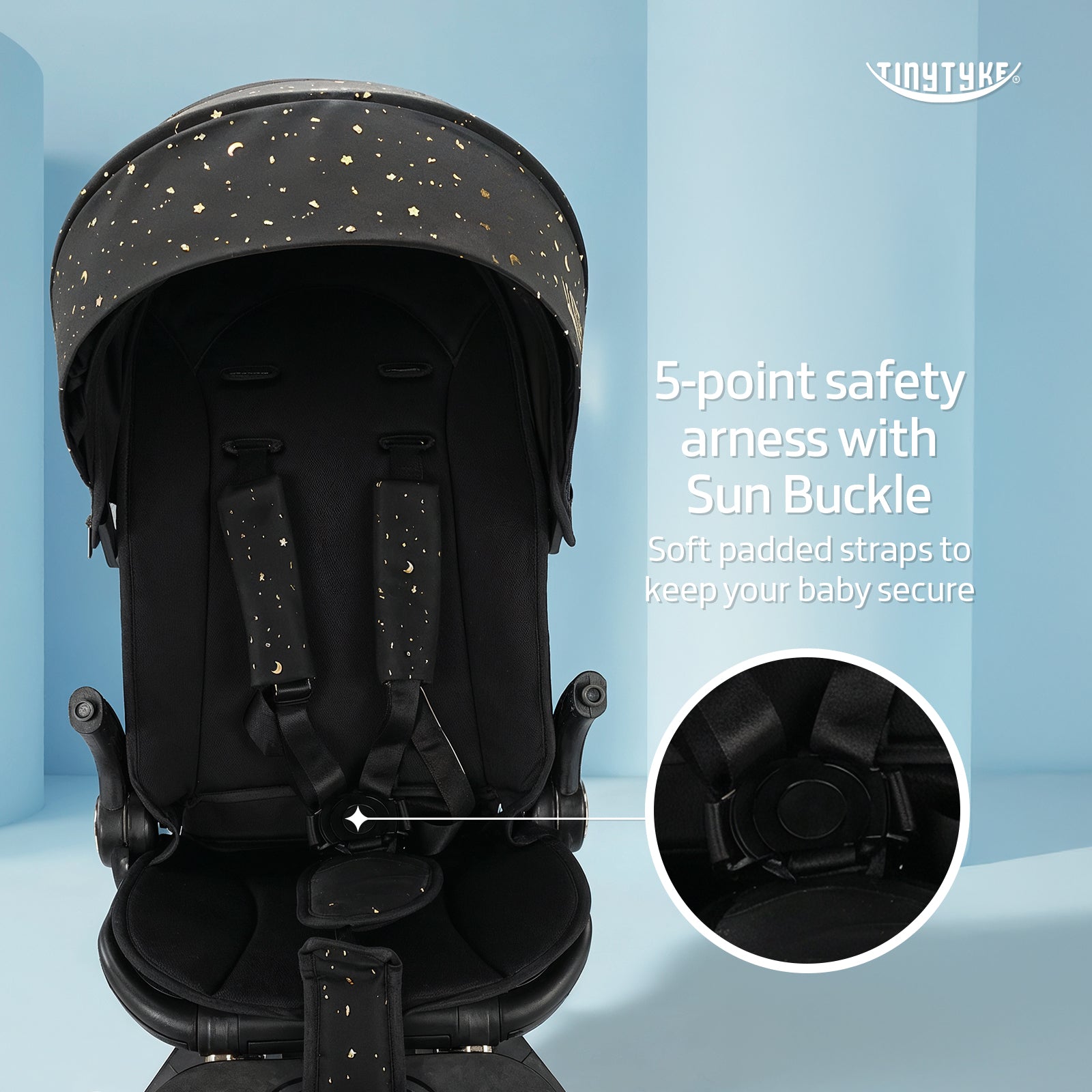 TinyTyke Urban Glide (T6) Luxury Stroller with Parent-Facing and Forward-Facing Reversible Seat | Newborn Ready with 3-Position Recline and One-touch Fold (0-40 Months)