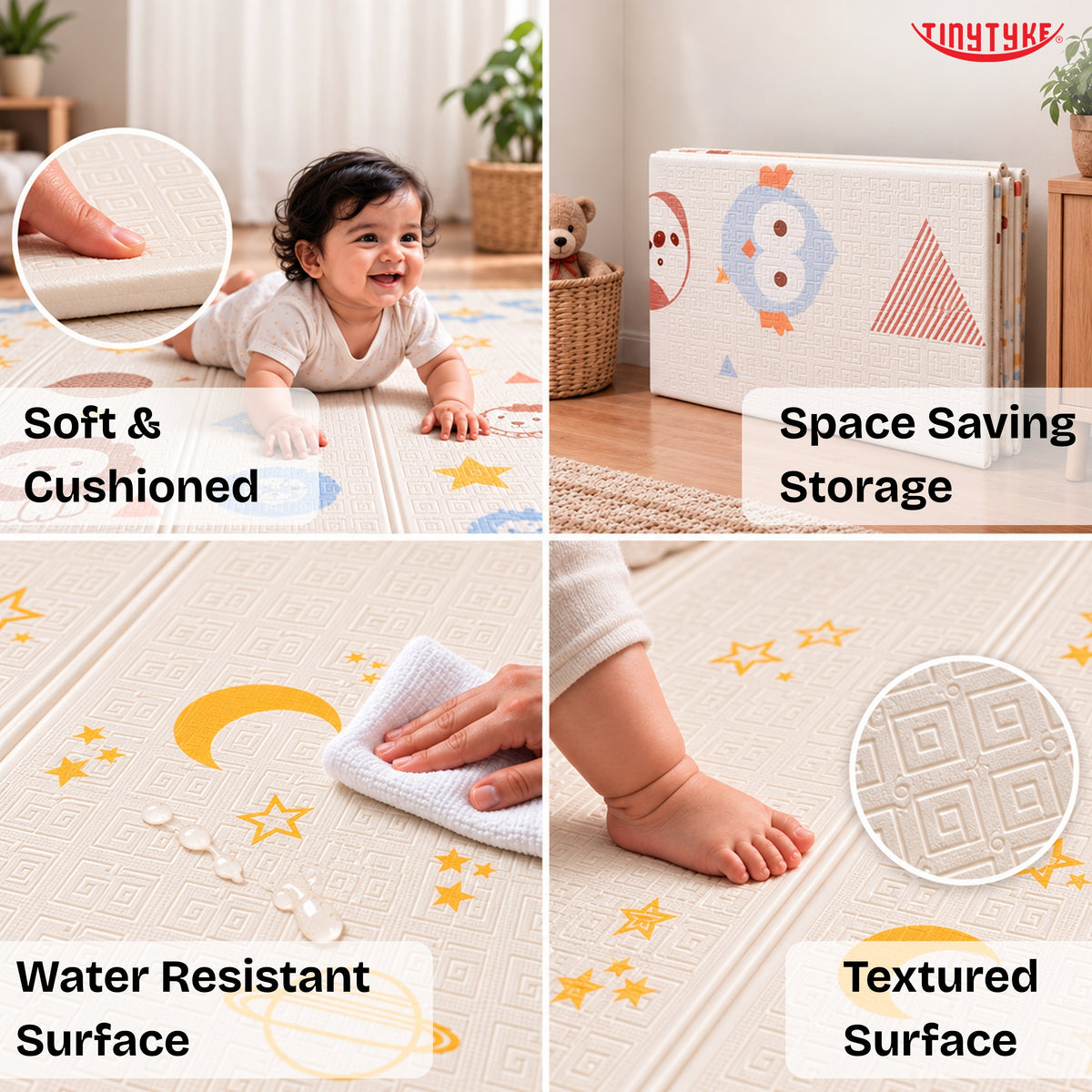 TinyTyke- Reversible Foldable Foam Baby Play Mat