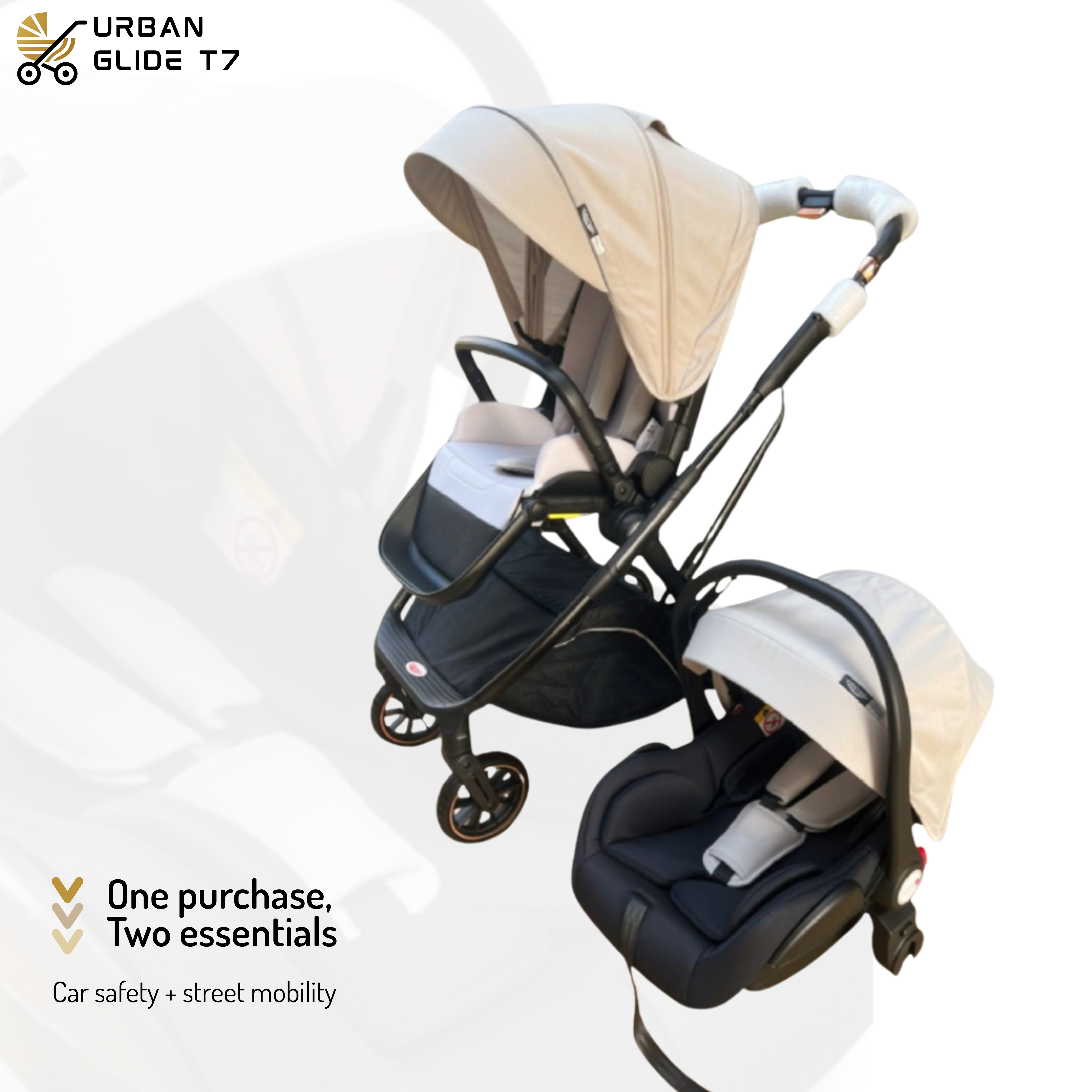 (Pre-book) TinyTyke Urban Glide (T7) Travel System Stroller – Car to Curb in Seconds