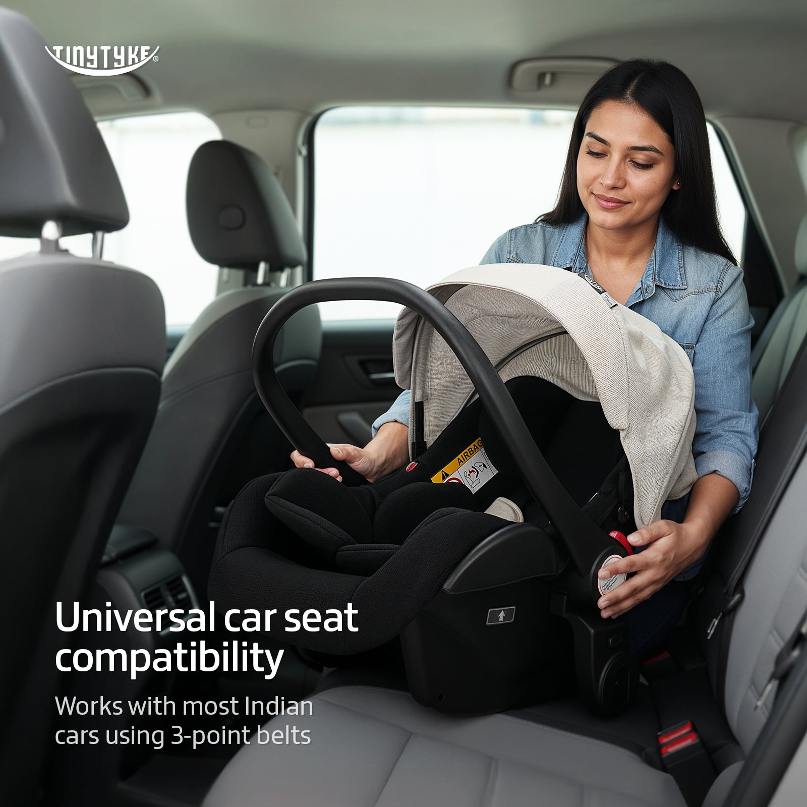 TinyTyke Urban Glide (T7) Two Essentials, One Purchase | Travel System Stroller with Car Seat (Optional) & Reversible Seating | 3-Position Recline and One-touch Fold (0-40 Months)