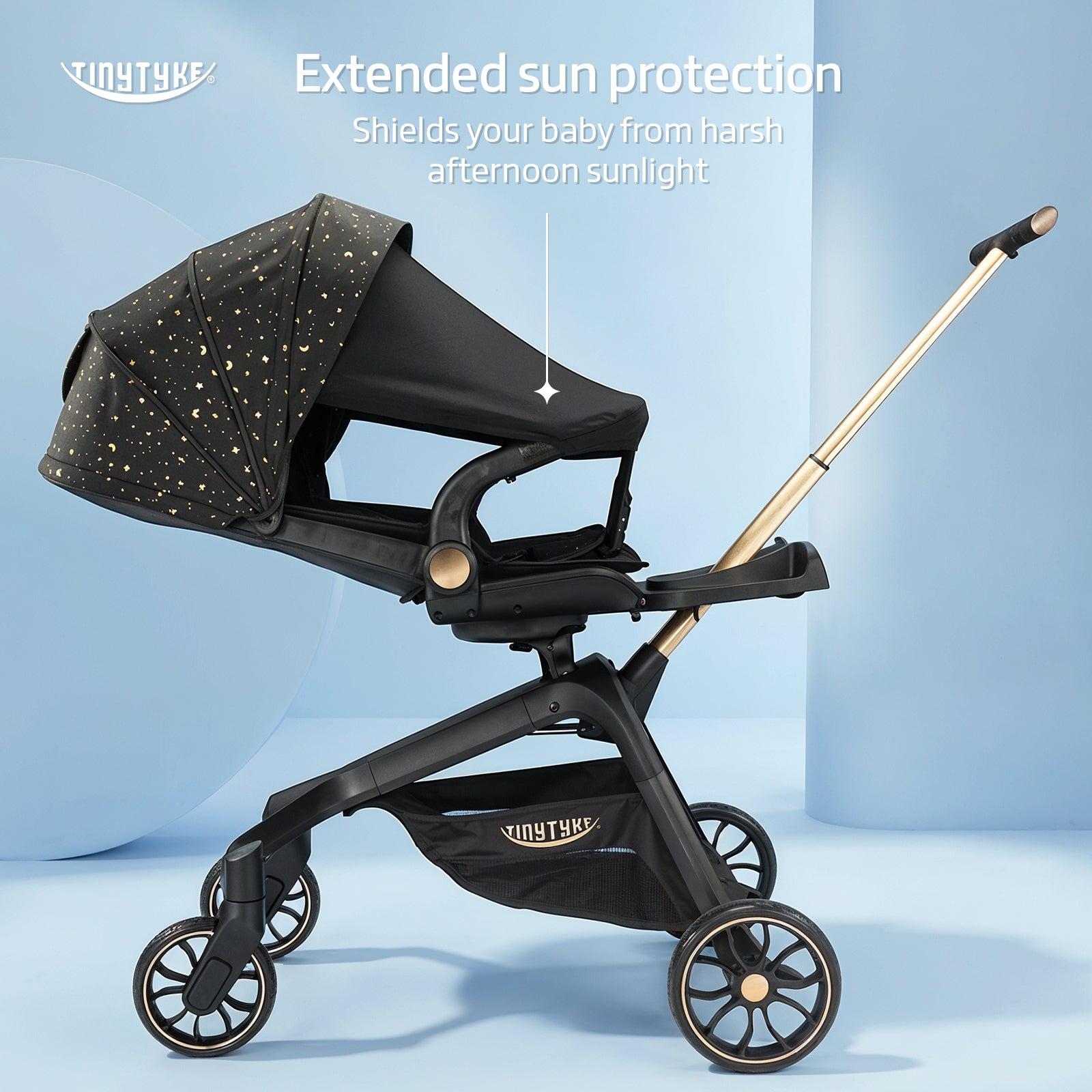 TinyTyke Urban Glide (T6) Luxury Stroller with Parent-Facing and Forward-Facing Reversible Seat | Newborn Ready with 3-Position Recline and One-touch Fold (0-40 Months)