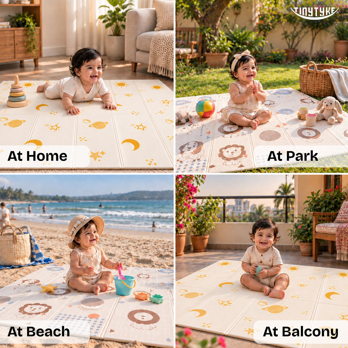 TinyTyke- Reversible Foldable Foam Baby Play Mat