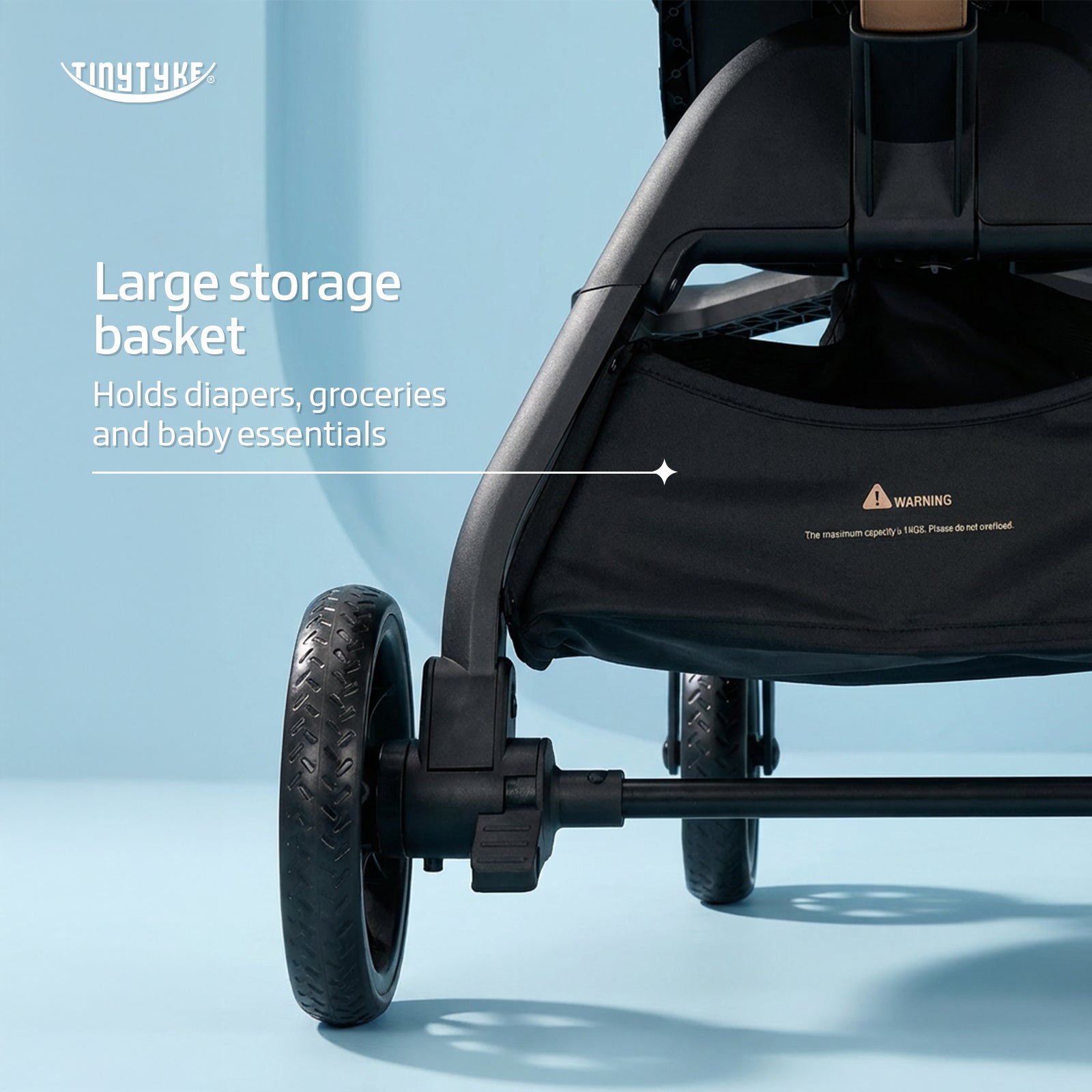 TinyTyke Urban Glide (T6) Luxury Stroller with Parent-Facing and Forward-Facing Reversible Seat | Newborn Ready with 3-Position Recline and One-touch Fold (0-40 Months)