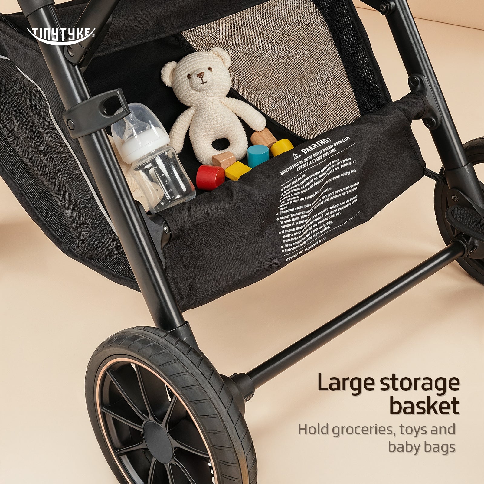 TinyTyke Urban Glide (T7) Two Essentials, One Purchase | Travel System Stroller with Car Seat (Optional) & Reversible Seating | 3-Position Recline and One-touch Fold (0-40 Months)