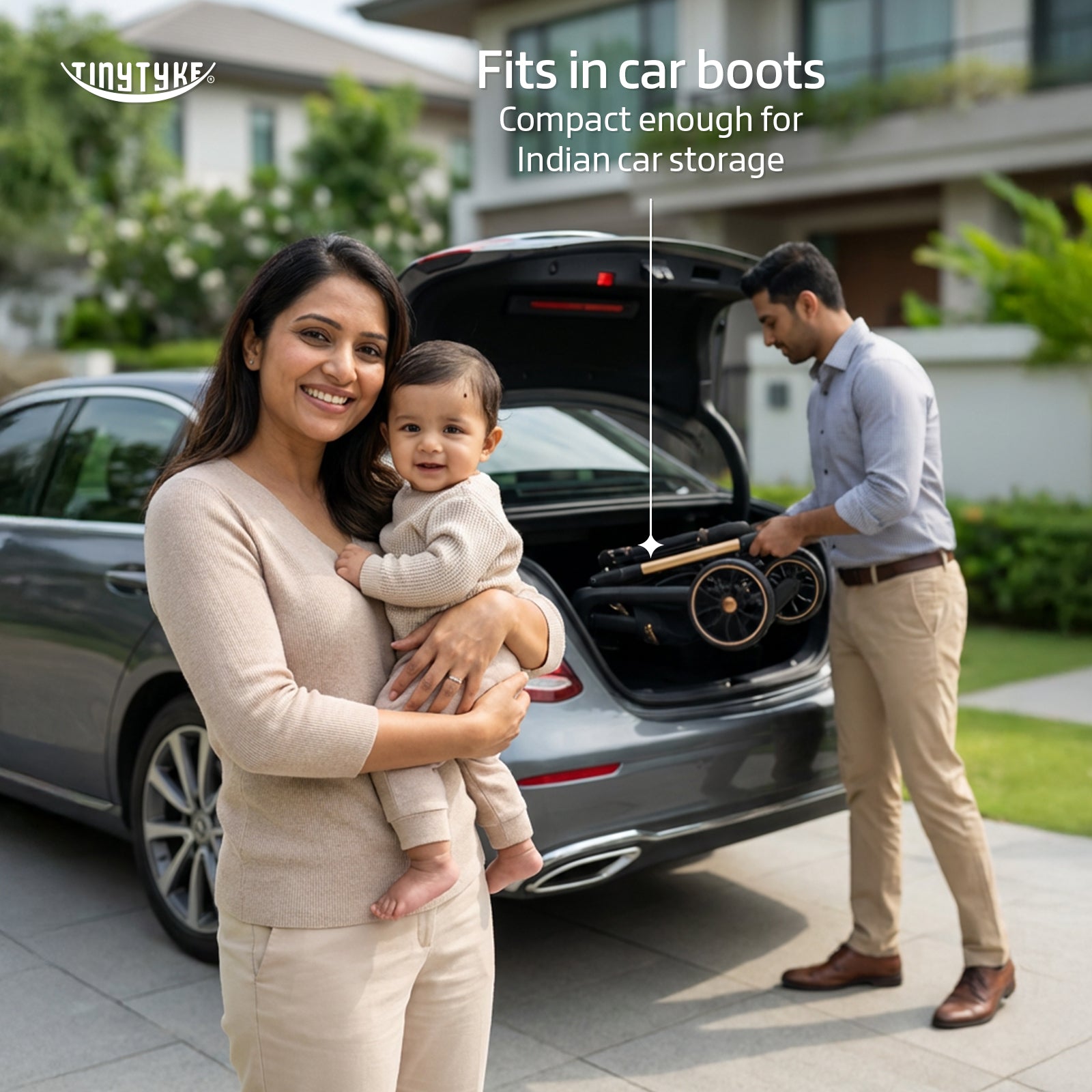 TinyTyke Urban Glide (T6) Luxury Stroller with Parent-Facing and Forward-Facing Reversible Seat | Newborn Ready with 3-Position Recline and One-touch Fold (0-40 Months)