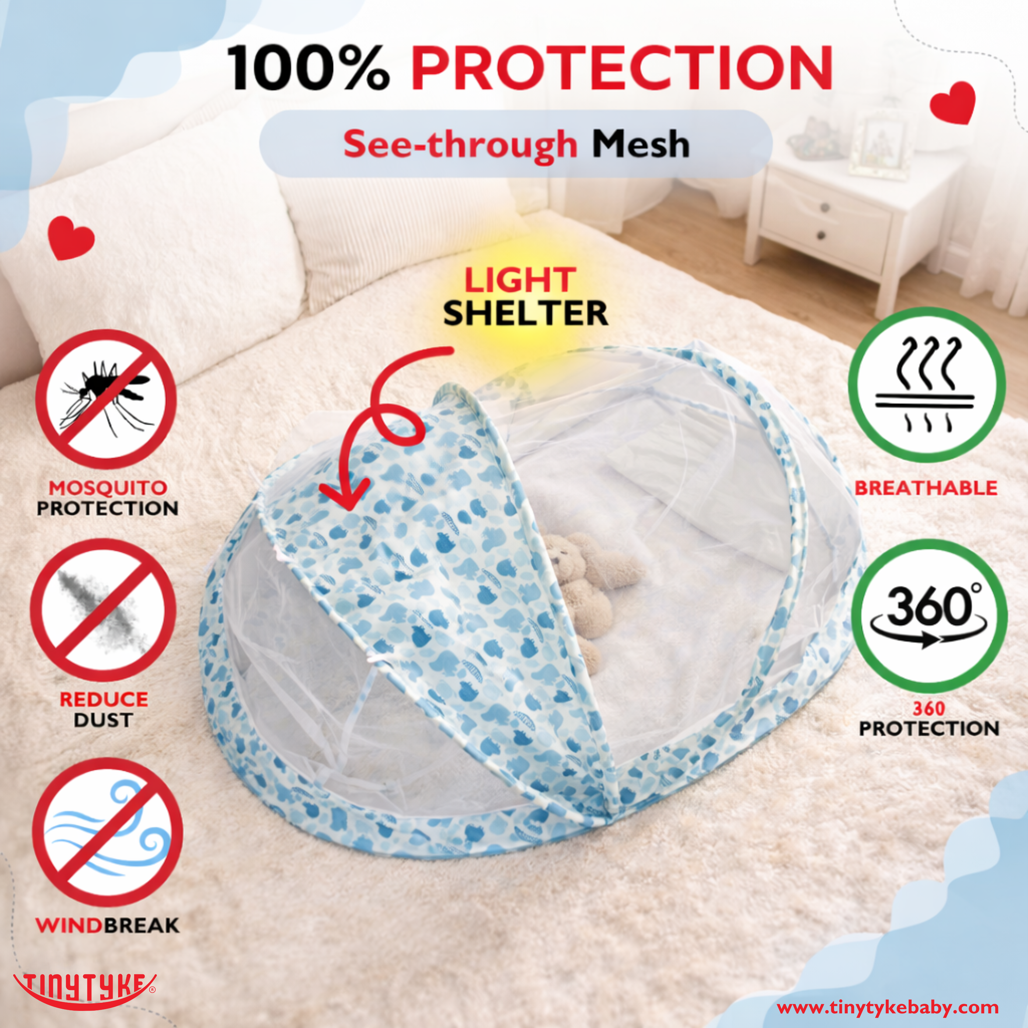 mosquito tent net TinyTyke- Bottomless Baby Mosquito Net