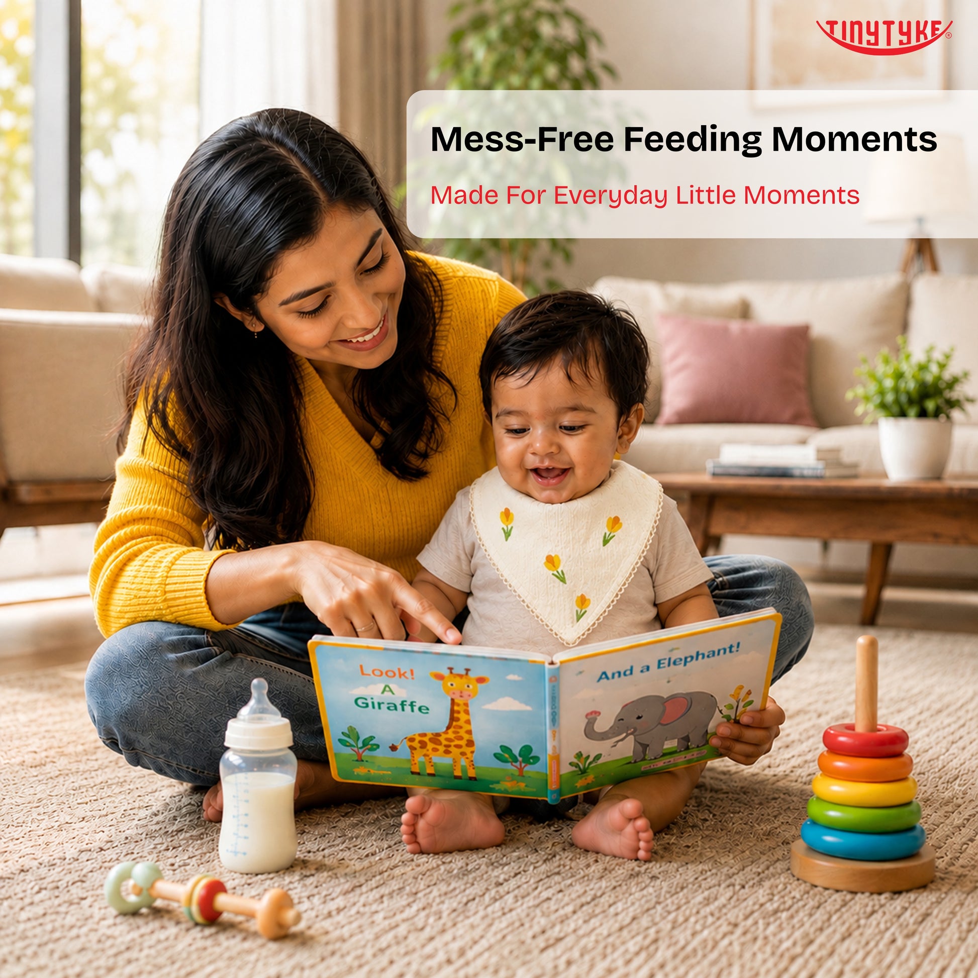 TinyTyke- Premium Muslin Bib Cum Napkin Combo for Babies