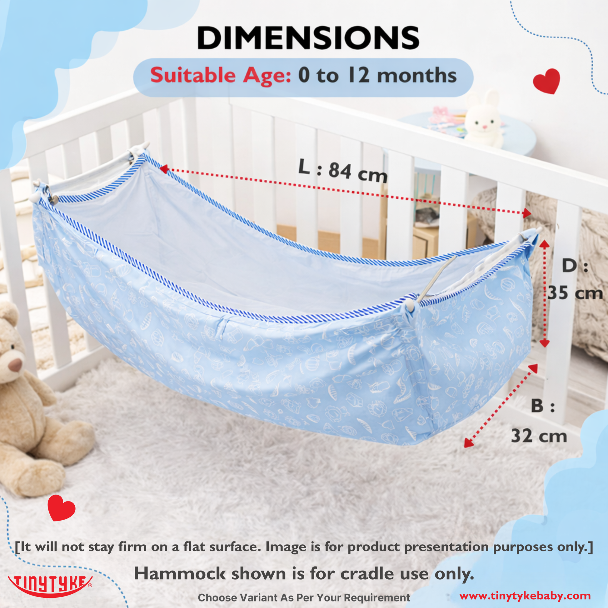 TinyTyke- Simple Hammock With Mosquito Net