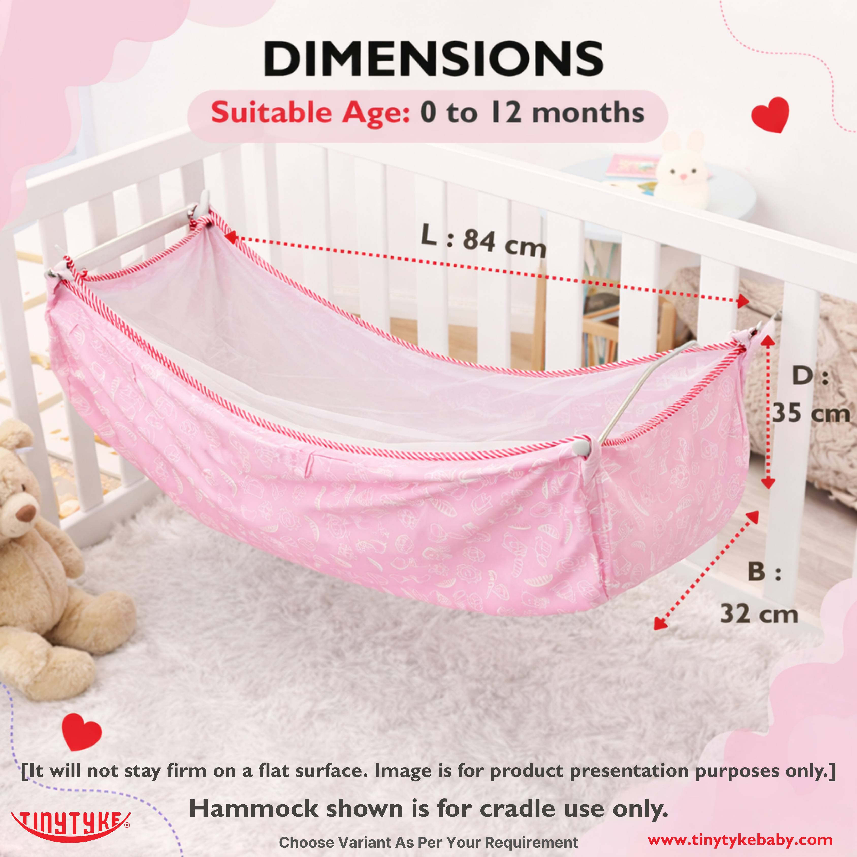 TinyTyke- Simple Hammock With Mosquito Net