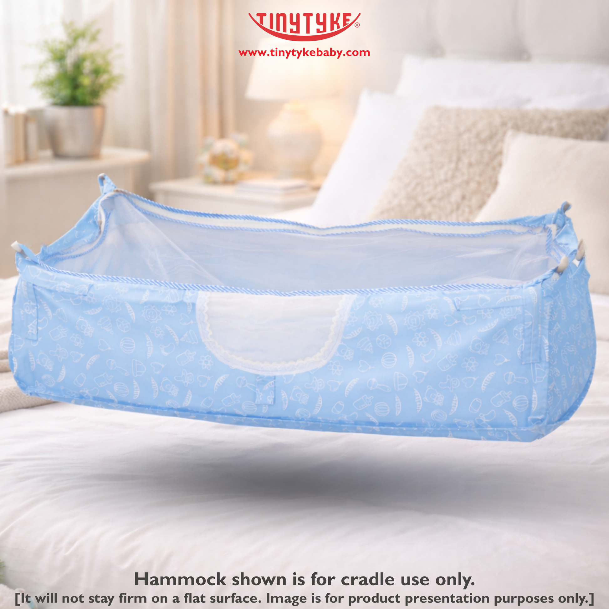 TinyTyke- Square Hammock With Pipe Kit With Mattress | With Mosquito Net Protection