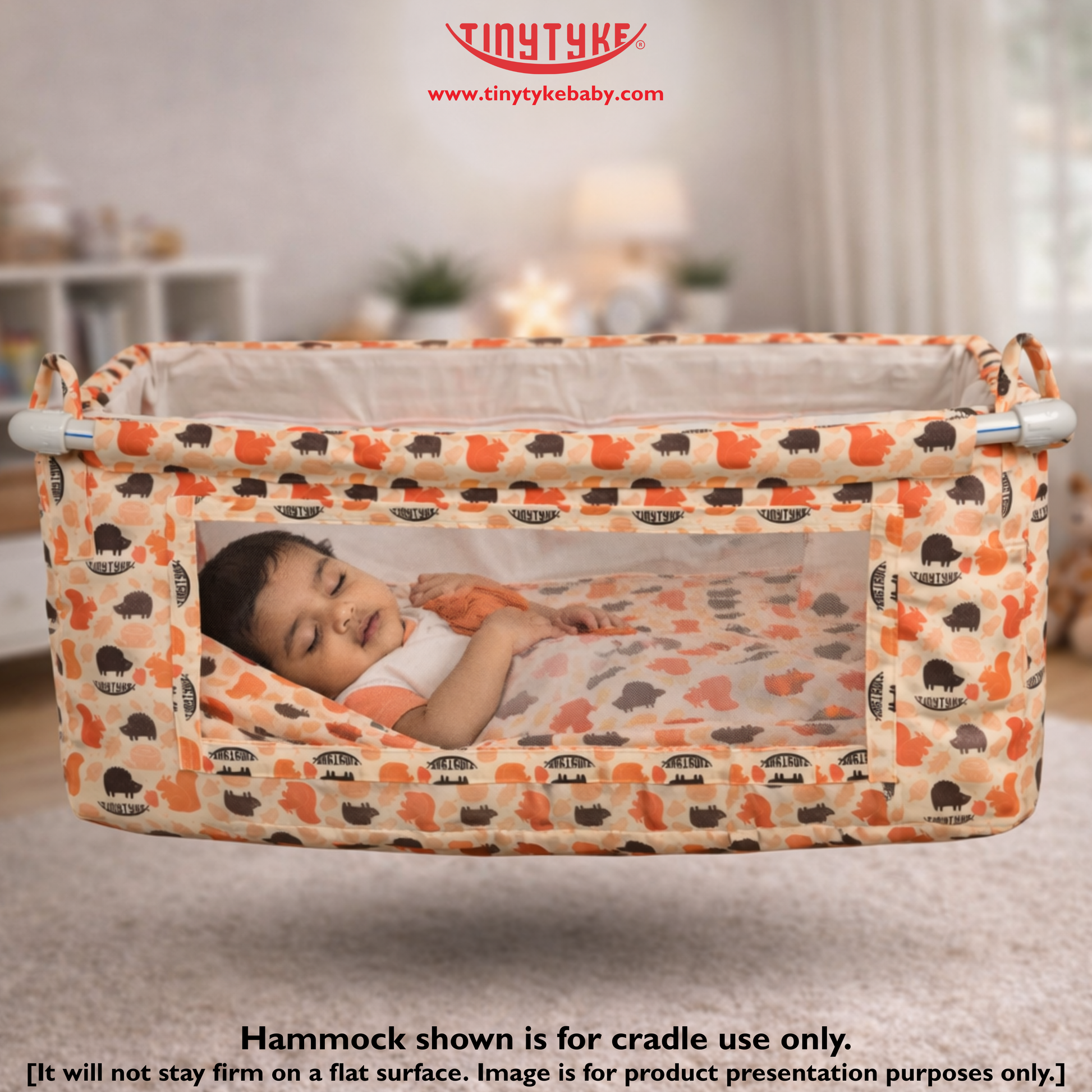 TinyTyke- Premium Square Hammock With See Through Mesh With Mattress
