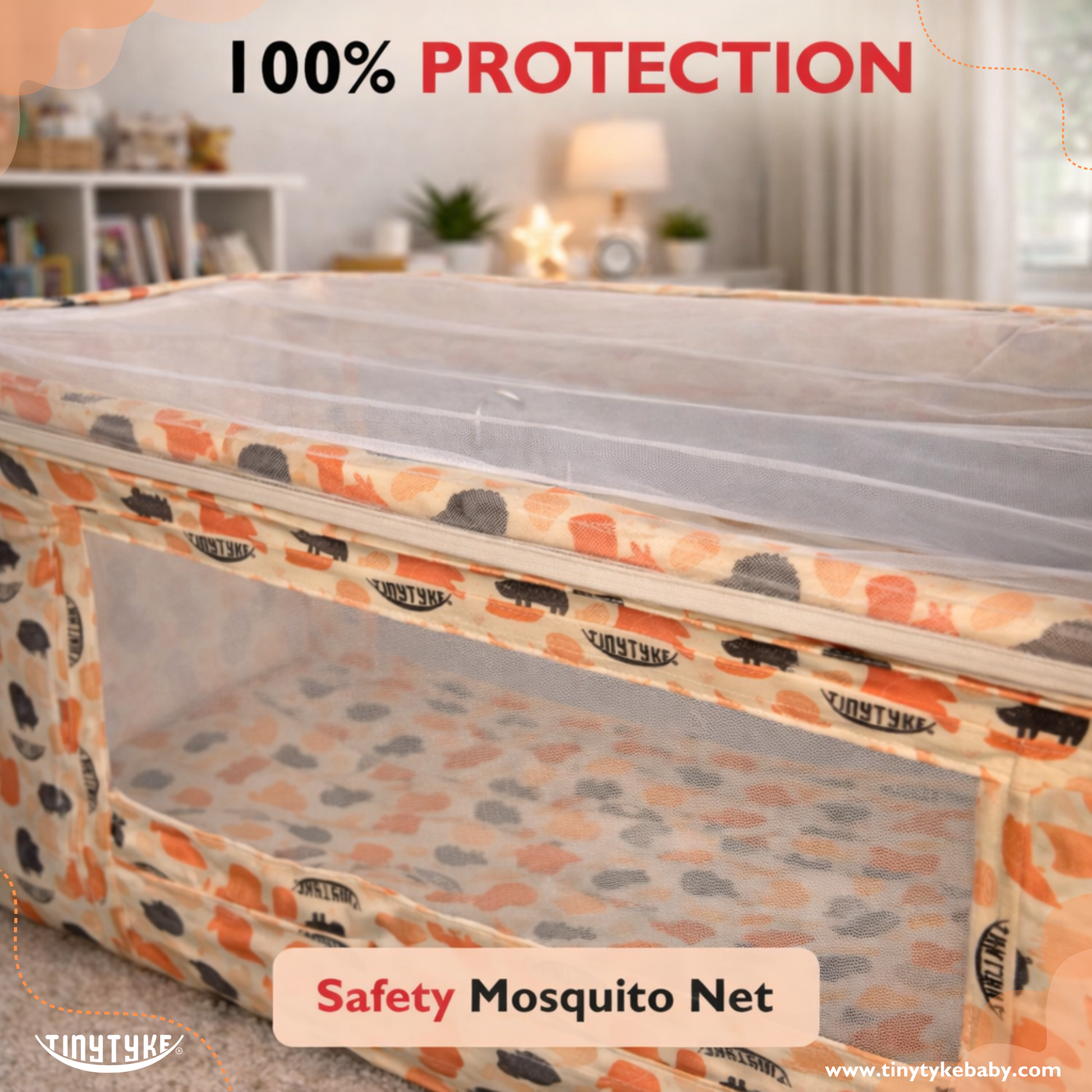 TinyTyke- Premium Square Hammock With See Through Mesh With Mattress