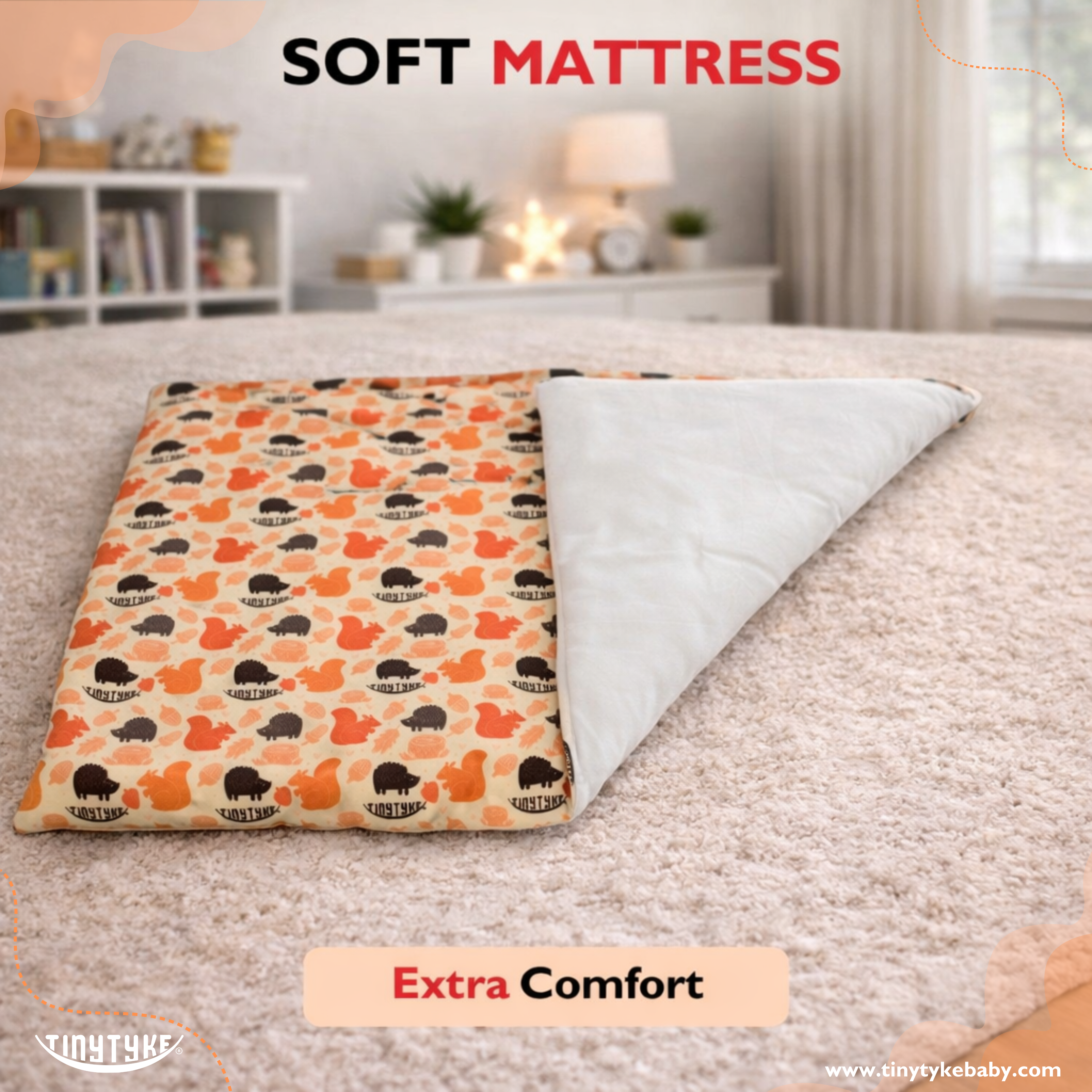 TinyTyke- Premium Square Hammock With See Through Mesh With Mattress