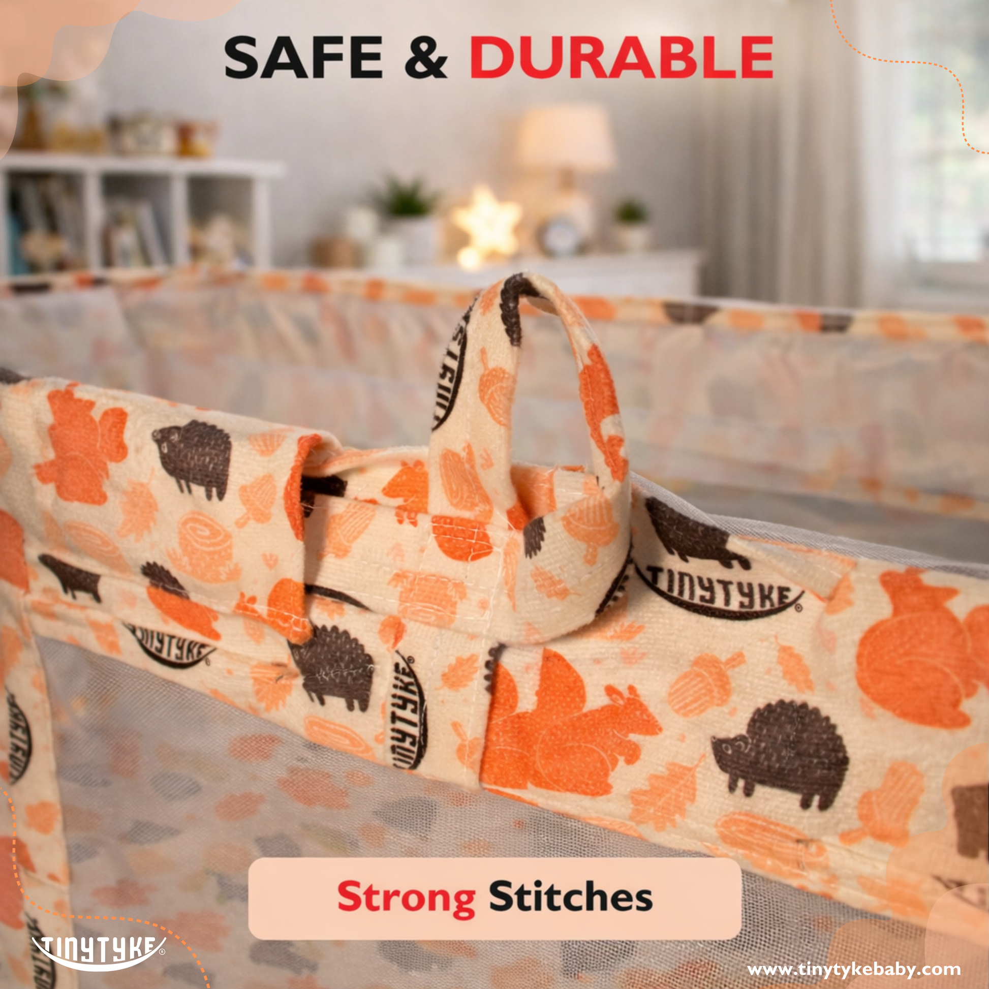 TinyTyke- Premium Square Hammock With See Through Mesh With Mattress