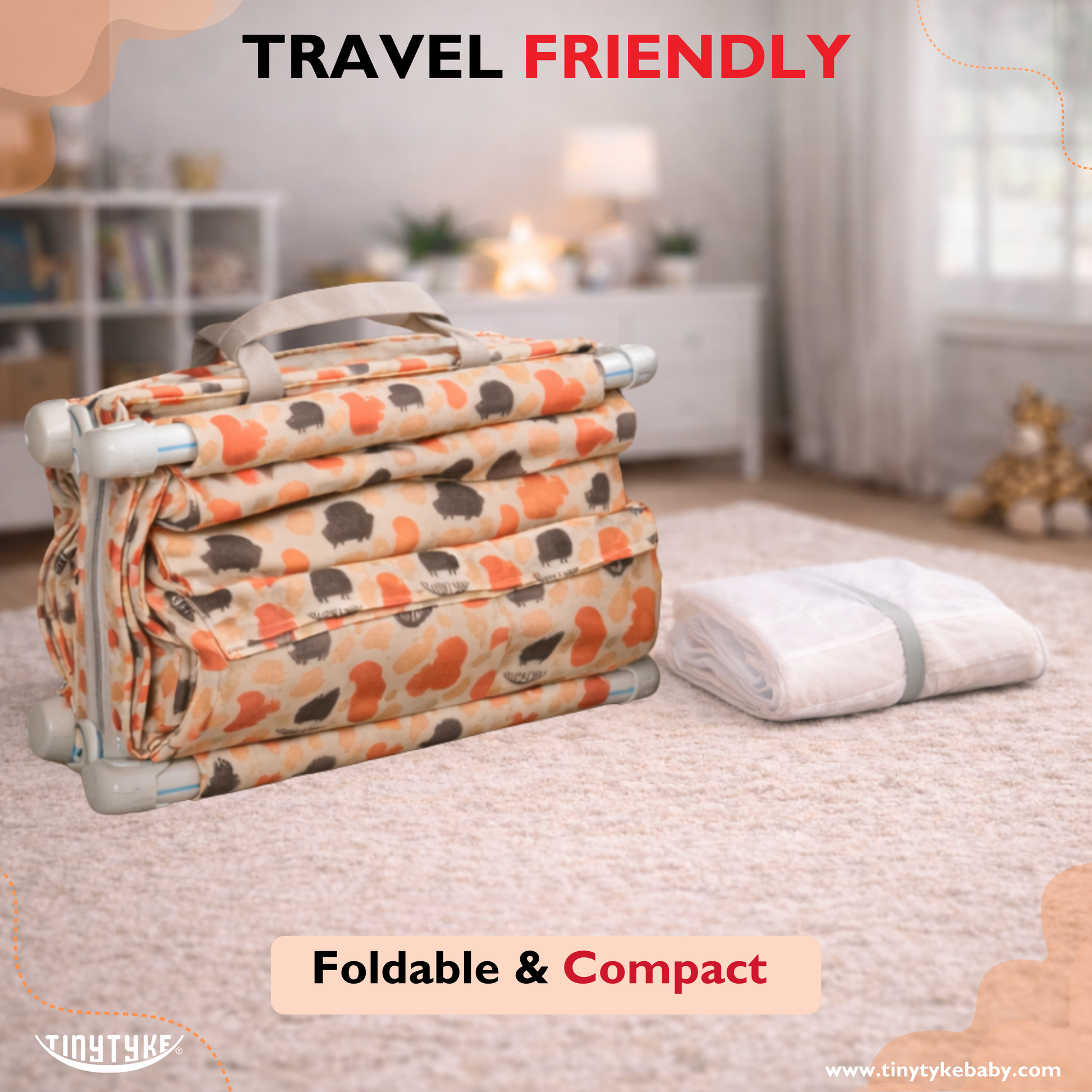 TinyTyke- Premium Square Hammock With See Through Mesh With Mattress