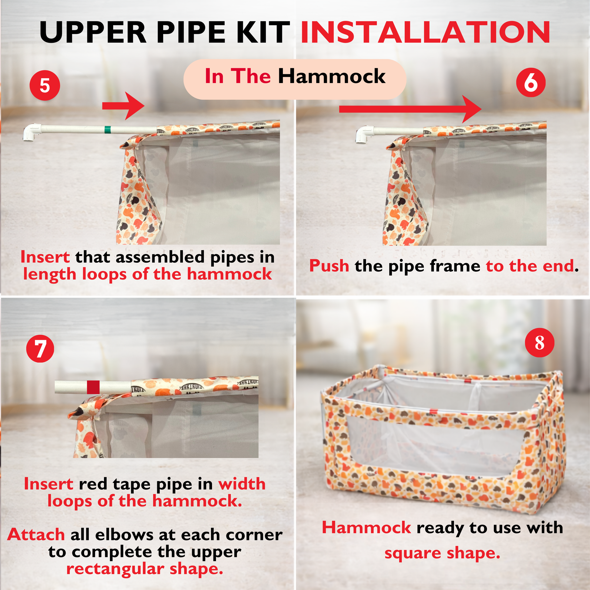 TinyTyke- Premium Square Hammock With See Through Mesh With Mattress