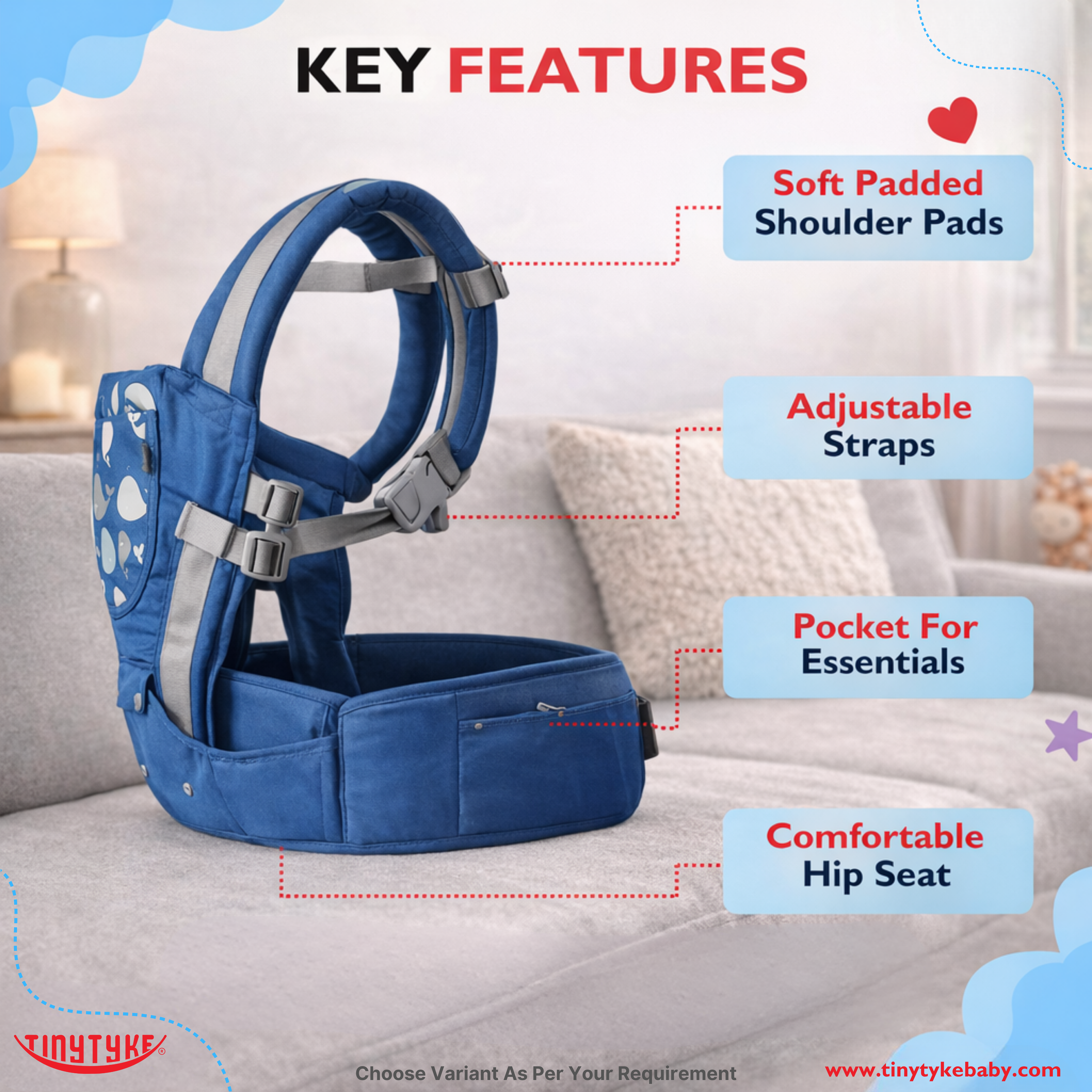 TinyTyke- Comfort Carry Baby Belt | With Hip Seat