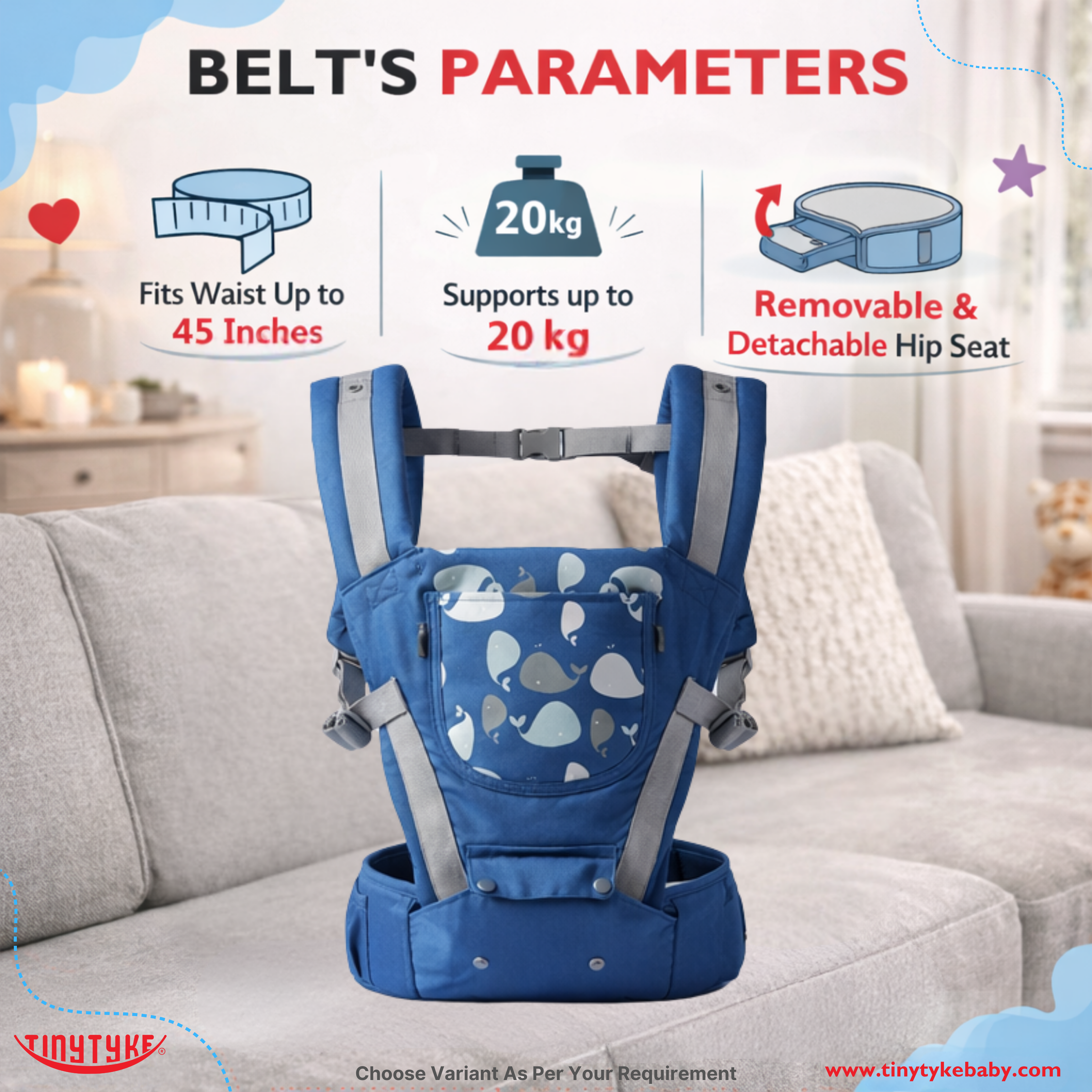 TinyTyke- Comfort Carry Baby Belt | With Hip Seat