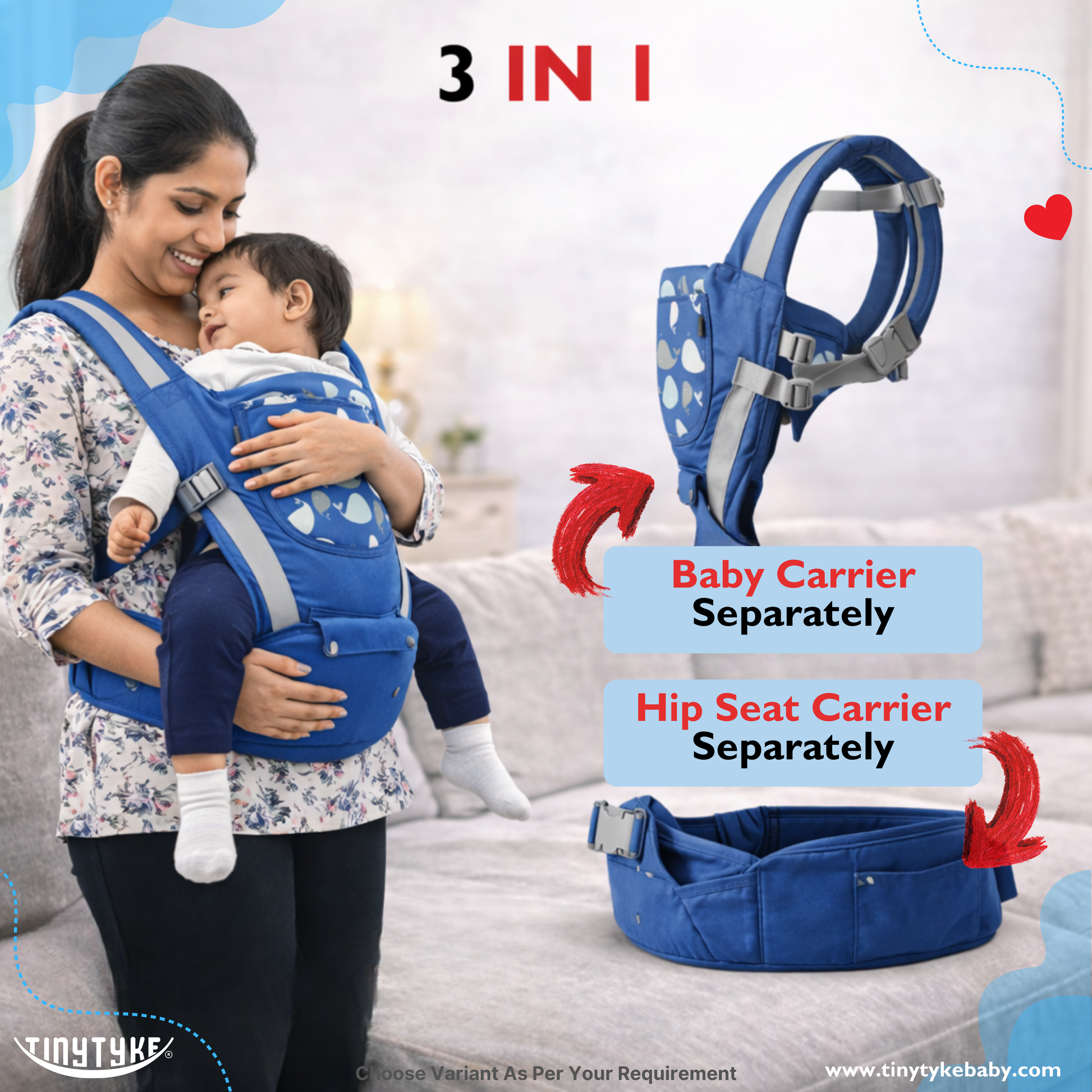 TinyTyke- Comfort Carry Baby Belt | With Hip Seat