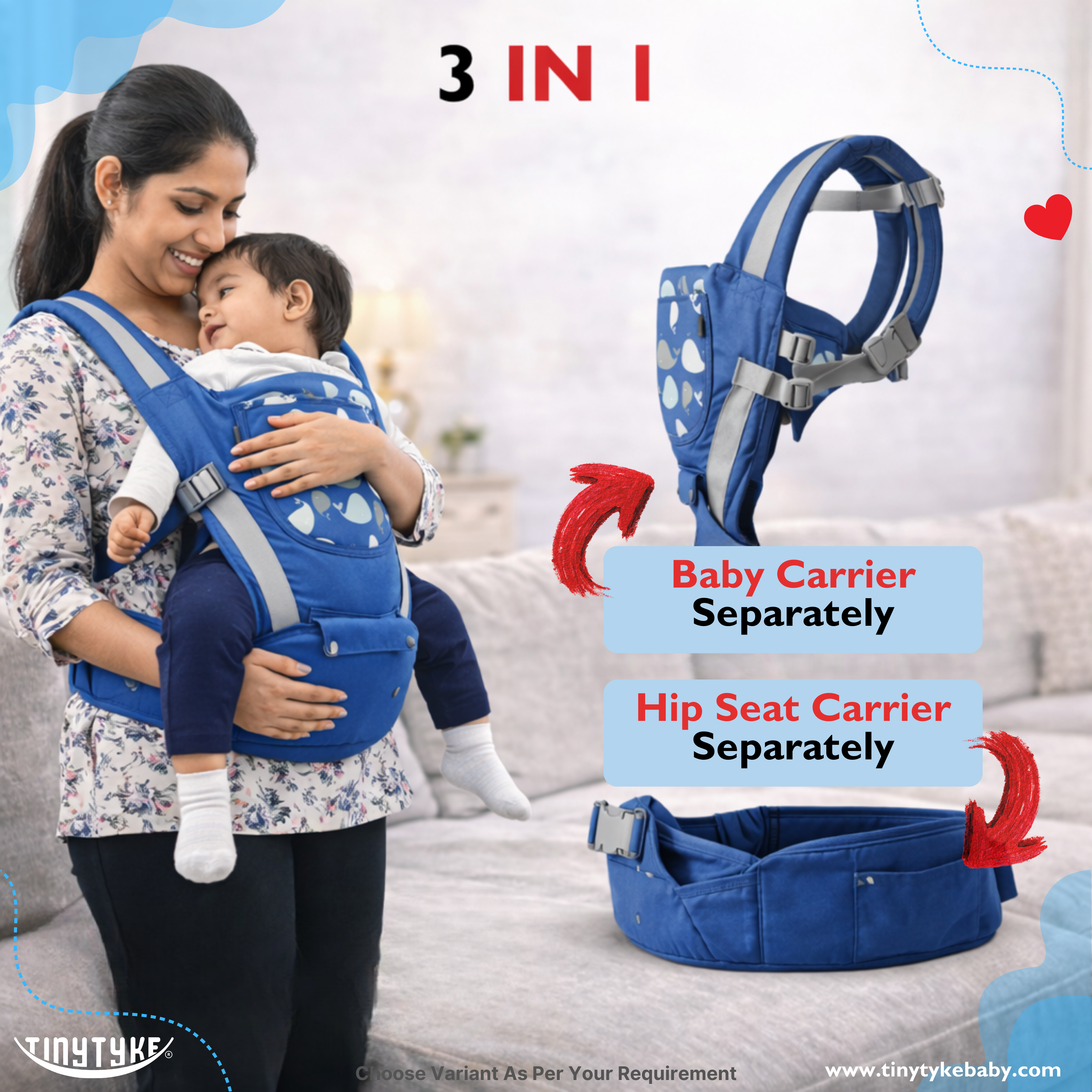 TinyTyke- Comfort Carry Baby Belt | With Hip Seat