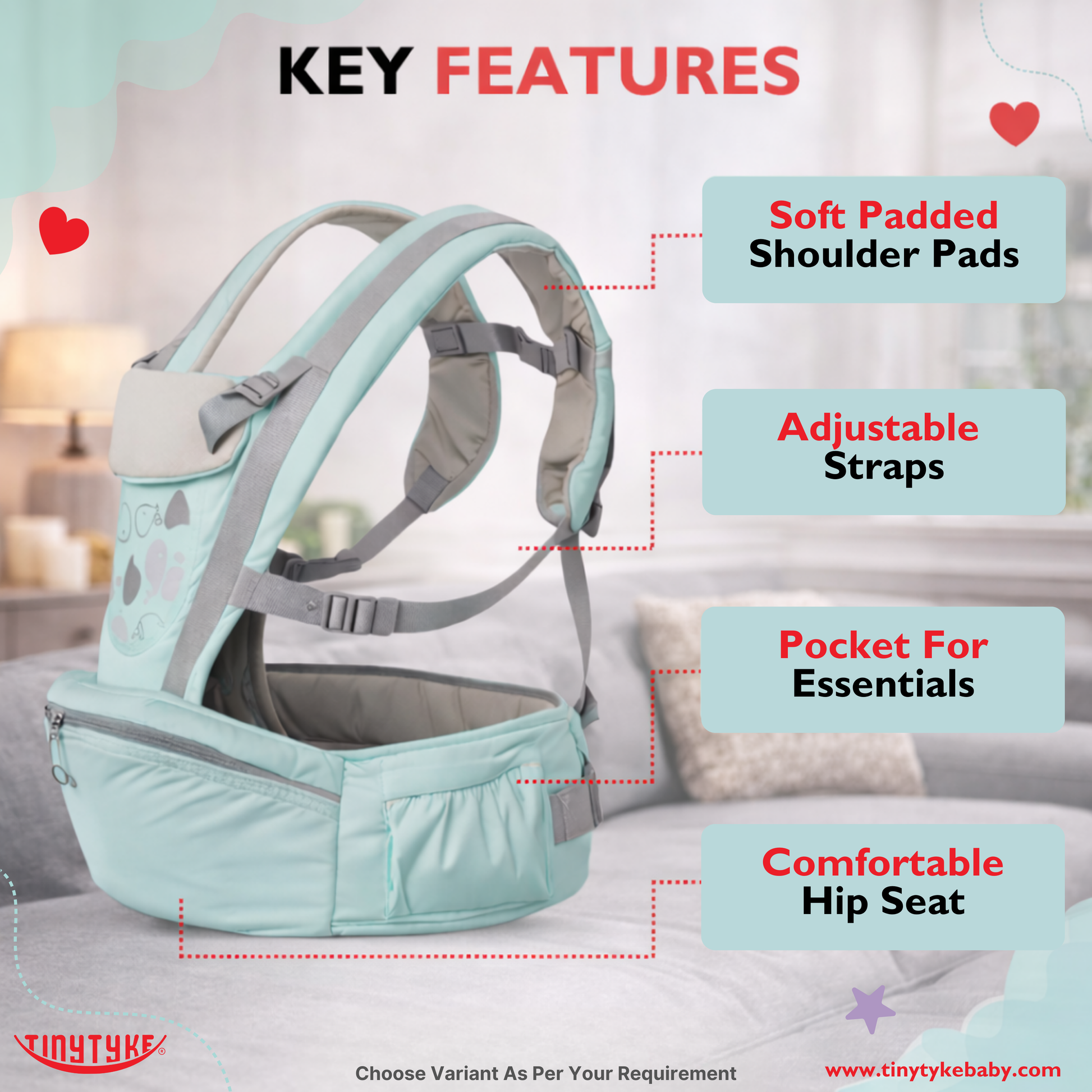 TinyTyke- Comfort Carry Baby Belt | With Hip Seat