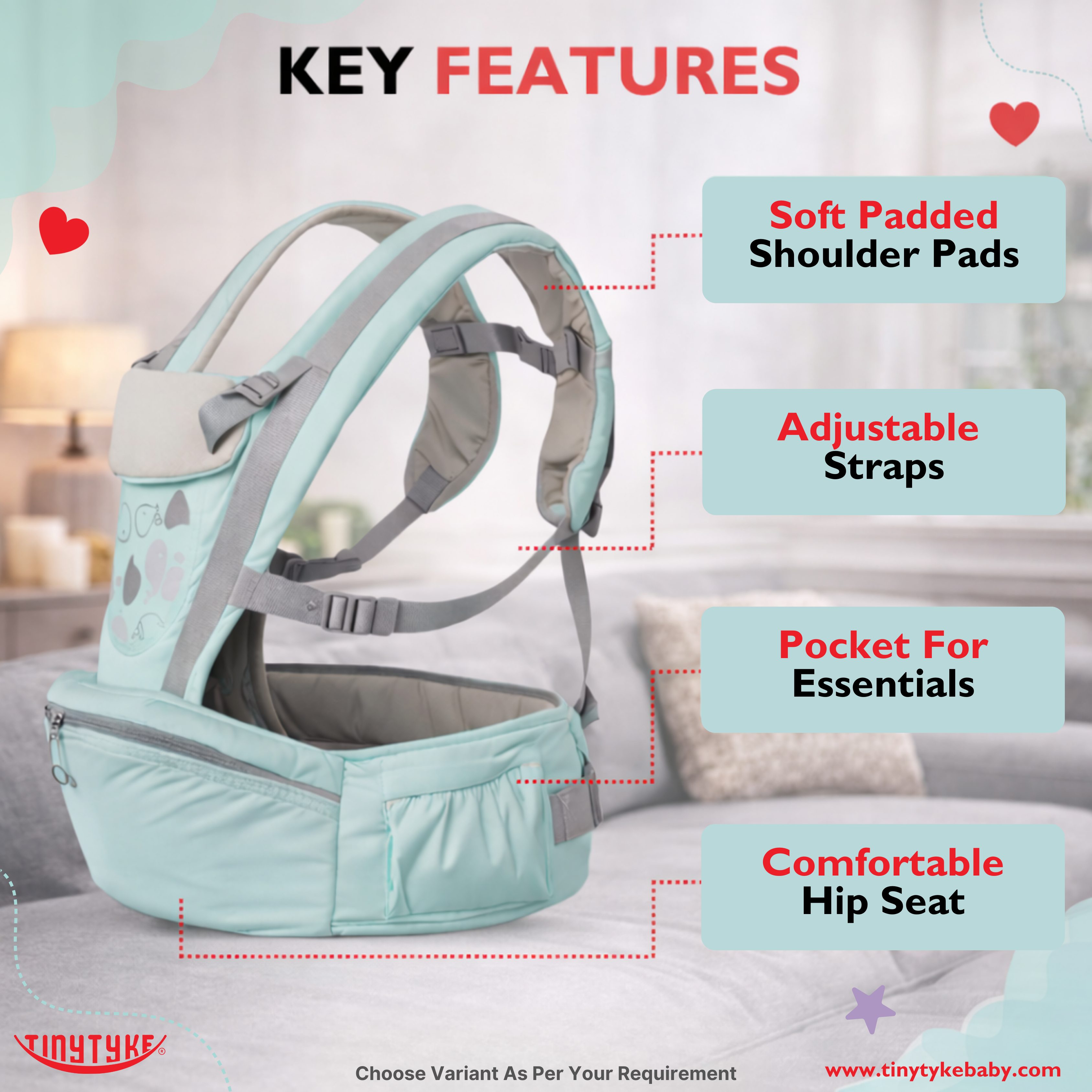 TinyTyke- Comfort Carry Baby Belt | With Hip Seat