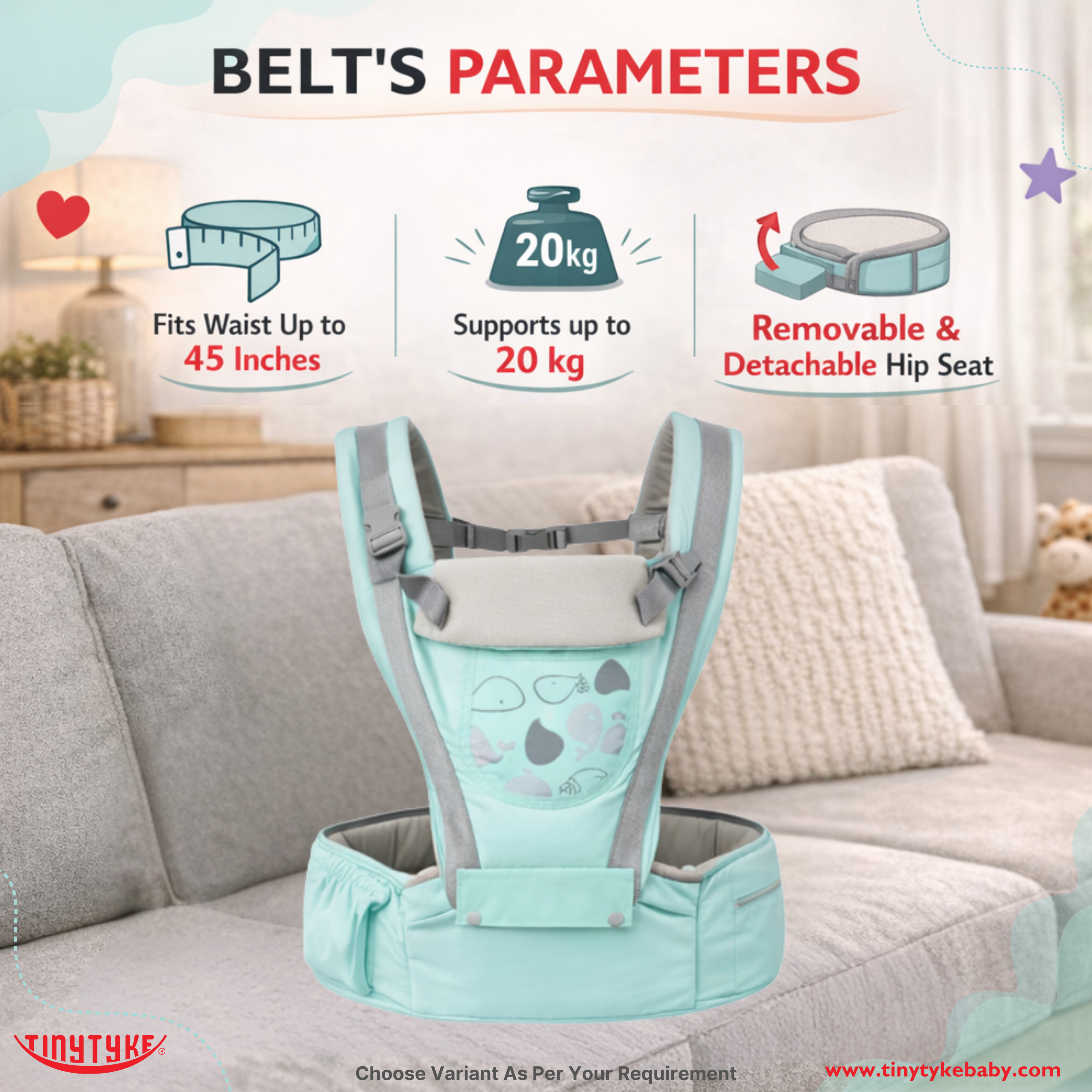 TinyTyke- Comfort Carry Baby Belt | With Hip Seat