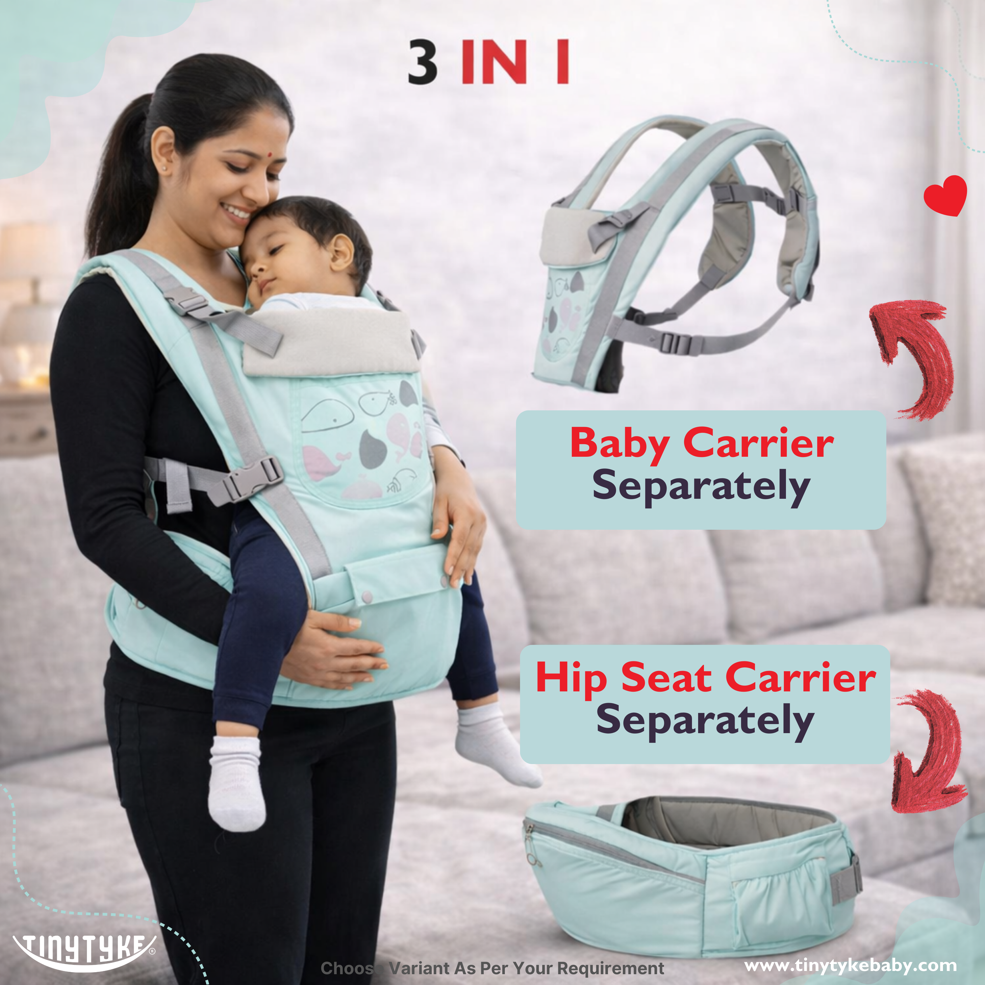 TinyTyke- Comfort Carry Baby Belt | With Hip Seat
