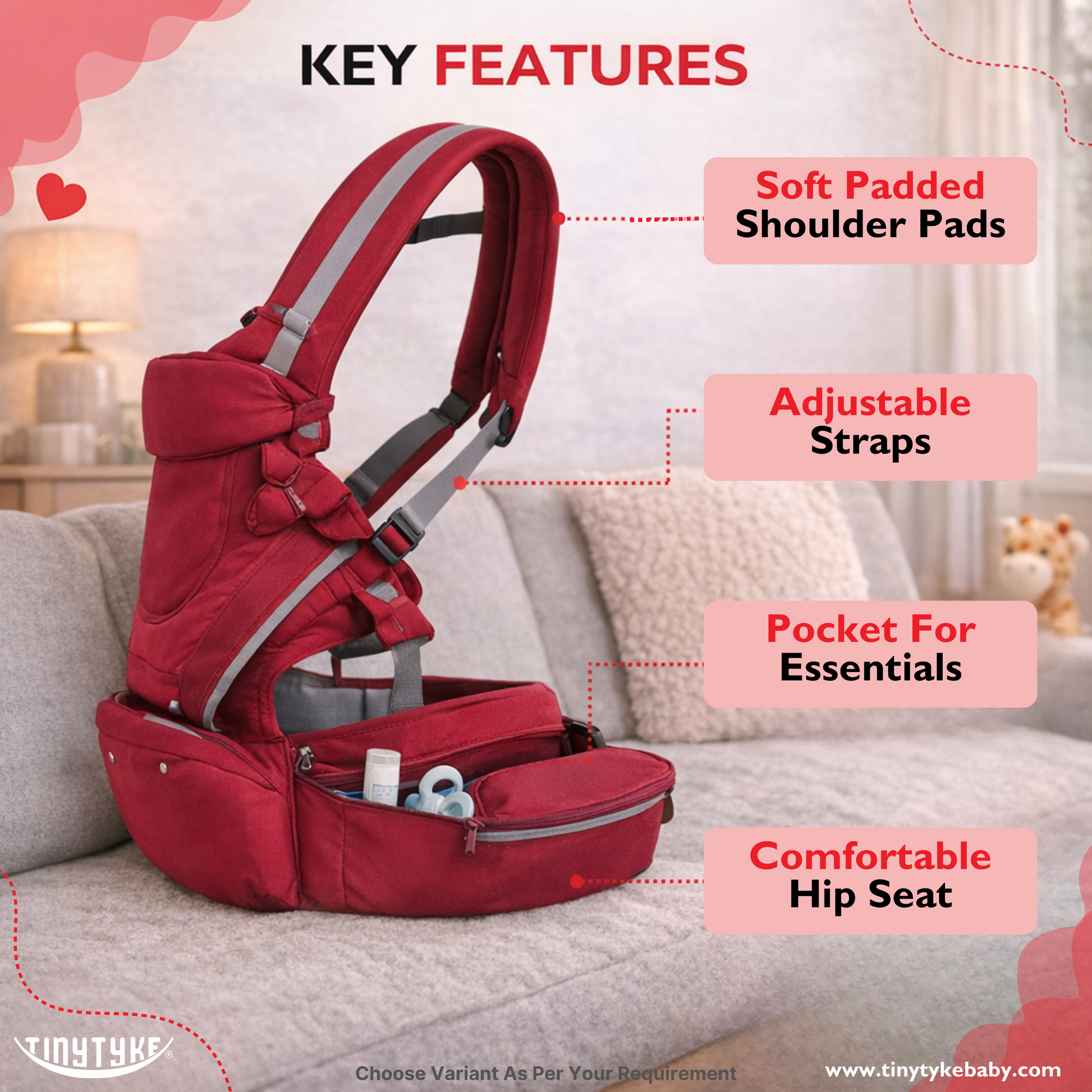 TinyTyke- Comfort Carry Baby Belt | With Hip Seat