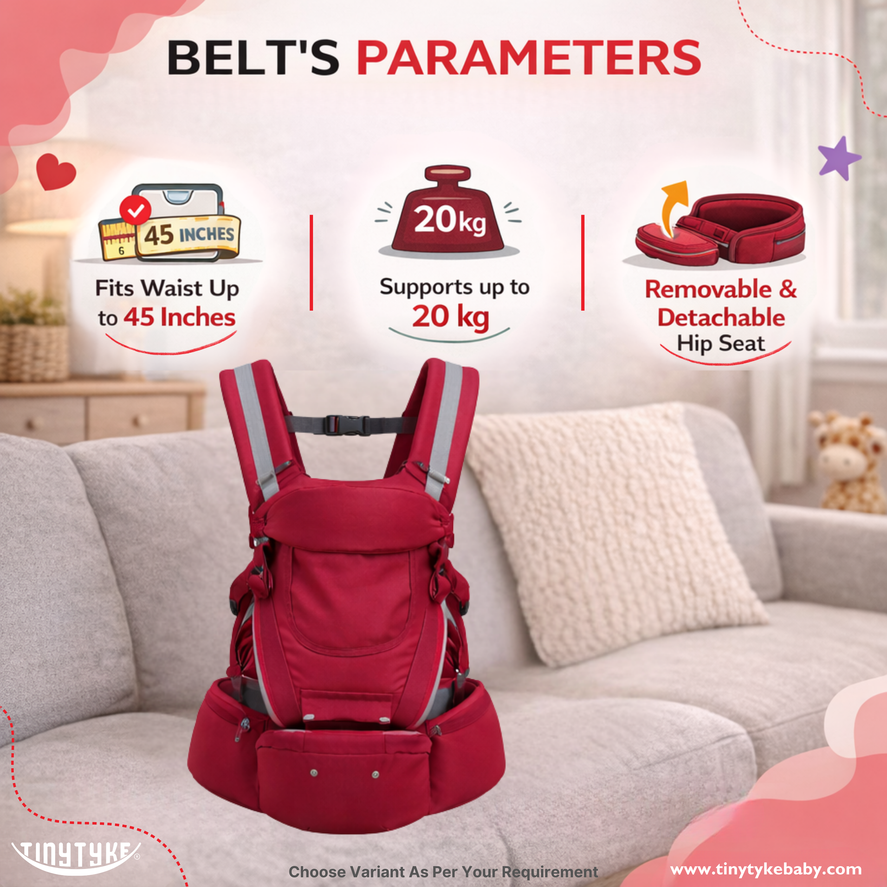 TinyTyke- Comfort Carry Baby Belt | With Hip Seat