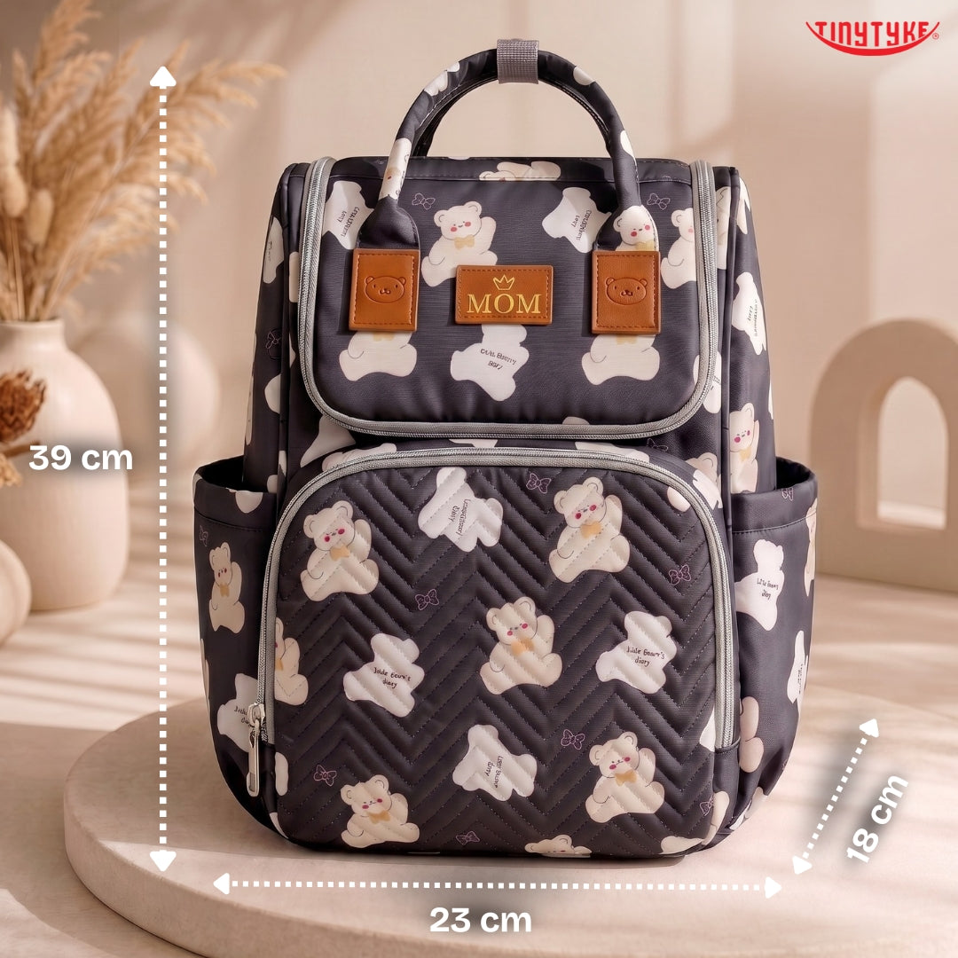 TinyTyke- Smart Organizer Baby Diaper Backpack Bag | Insulated Bottle Pockets