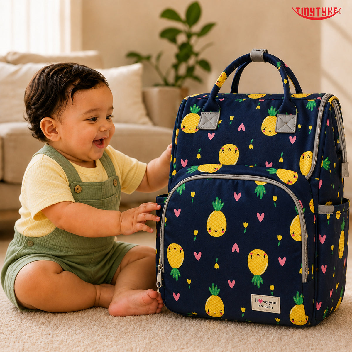 TinyTyke- Smart Organizer Baby Diaper Backpack Bag | Insulated Bottle Pockets