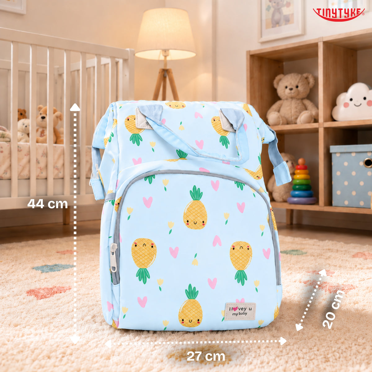 TinyTyke- Smart Organizer Baby Diaper Backpack Bag | Insulated Bottle Pockets