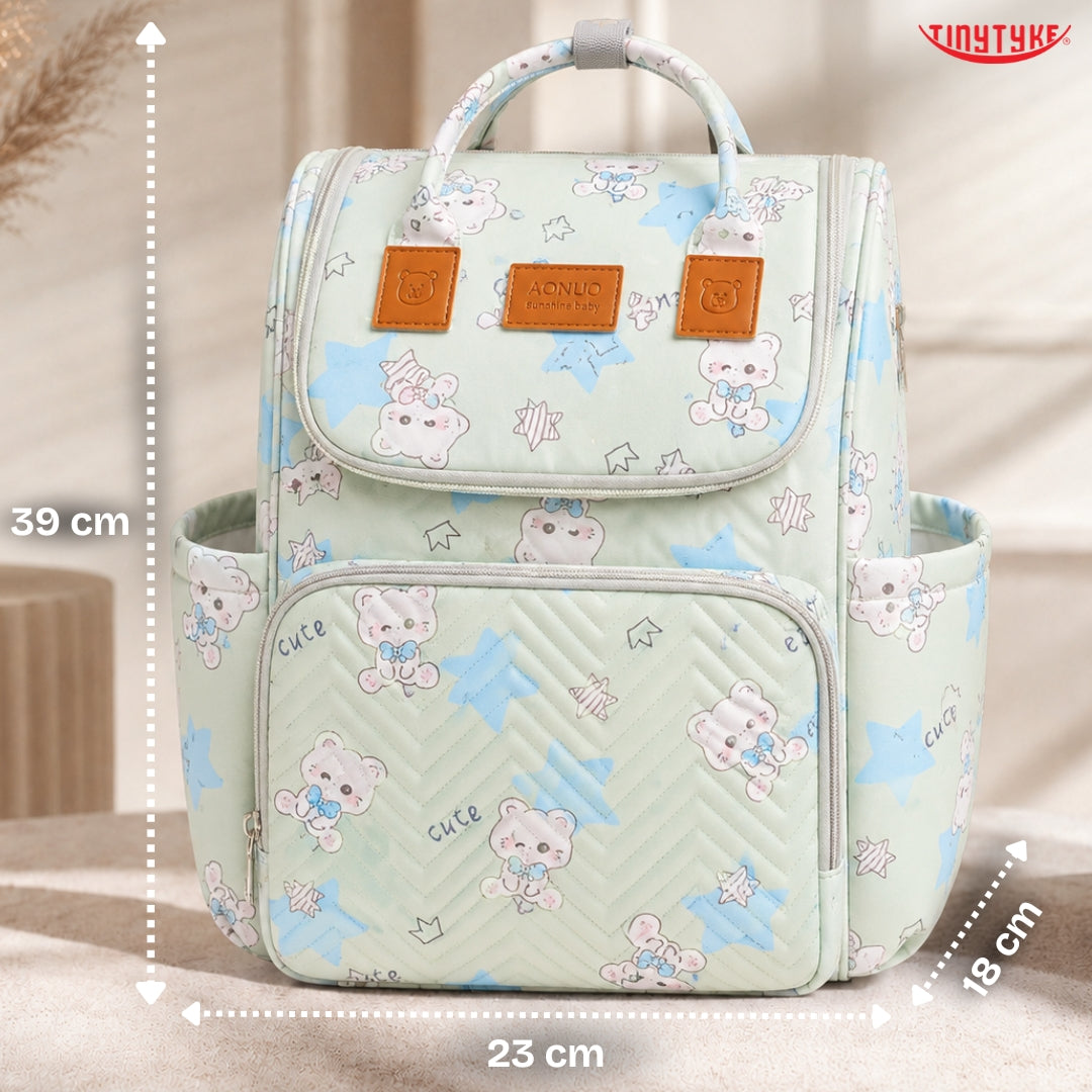 TinyTyke- Smart Organizer Baby Diaper Backpack Bag | Insulated Bottle Pockets