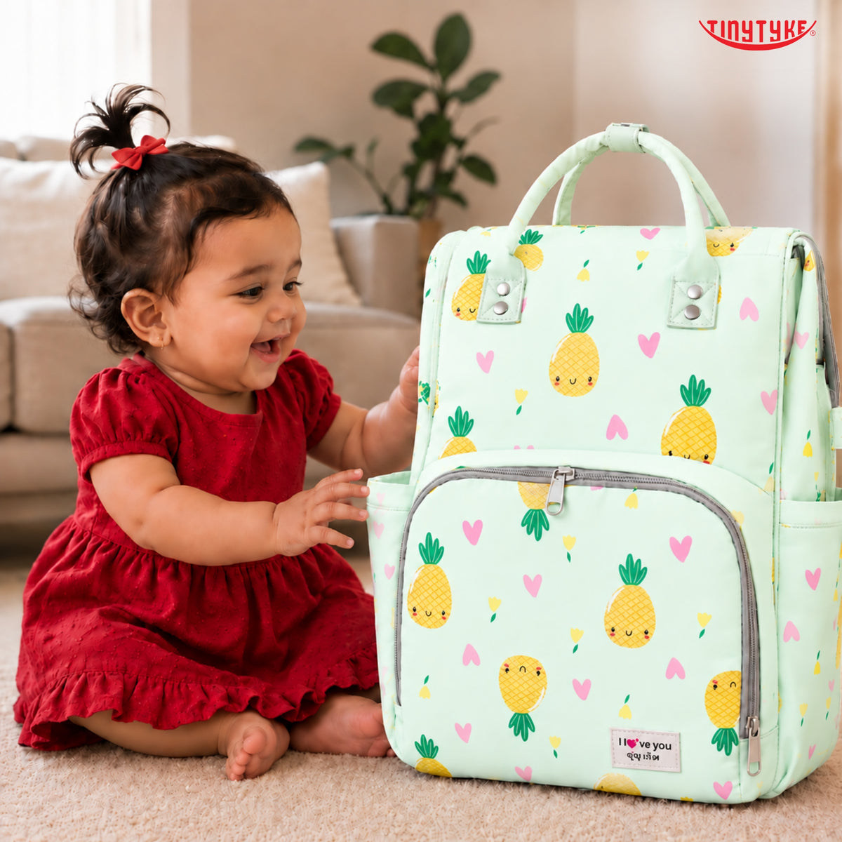 TinyTyke- Smart Organizer Baby Diaper Backpack Bag | Insulated Bottle Pockets