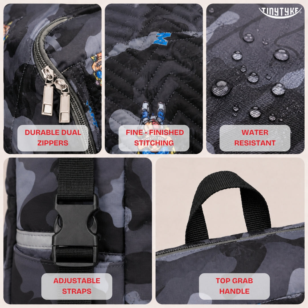 TinyTyke- Smart Organizer Baby Diaper Backpack Bag | Insulated Bottle Pockets