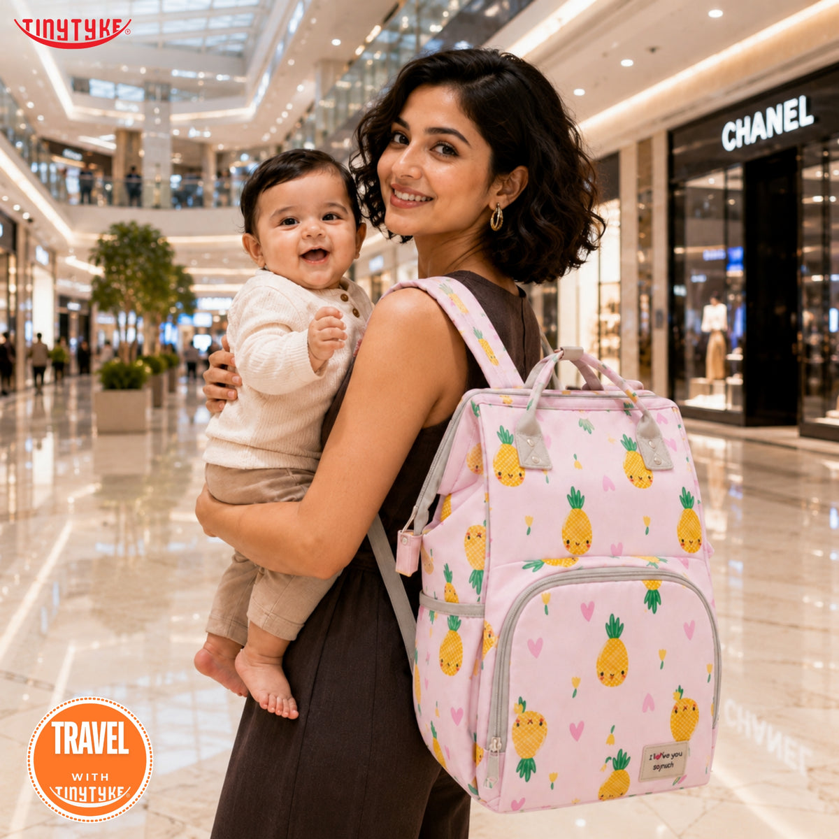 TinyTyke- Smart Organizer Baby Diaper Backpack Bag | Insulated Bottle Pockets