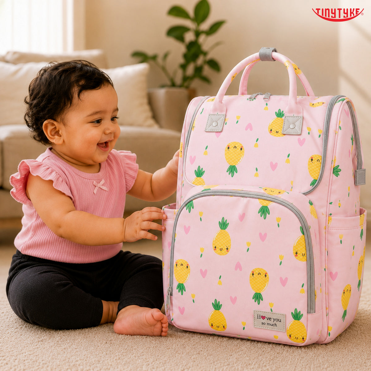 TinyTyke- Smart Organizer Baby Diaper Backpack Bag | Insulated Bottle Pockets